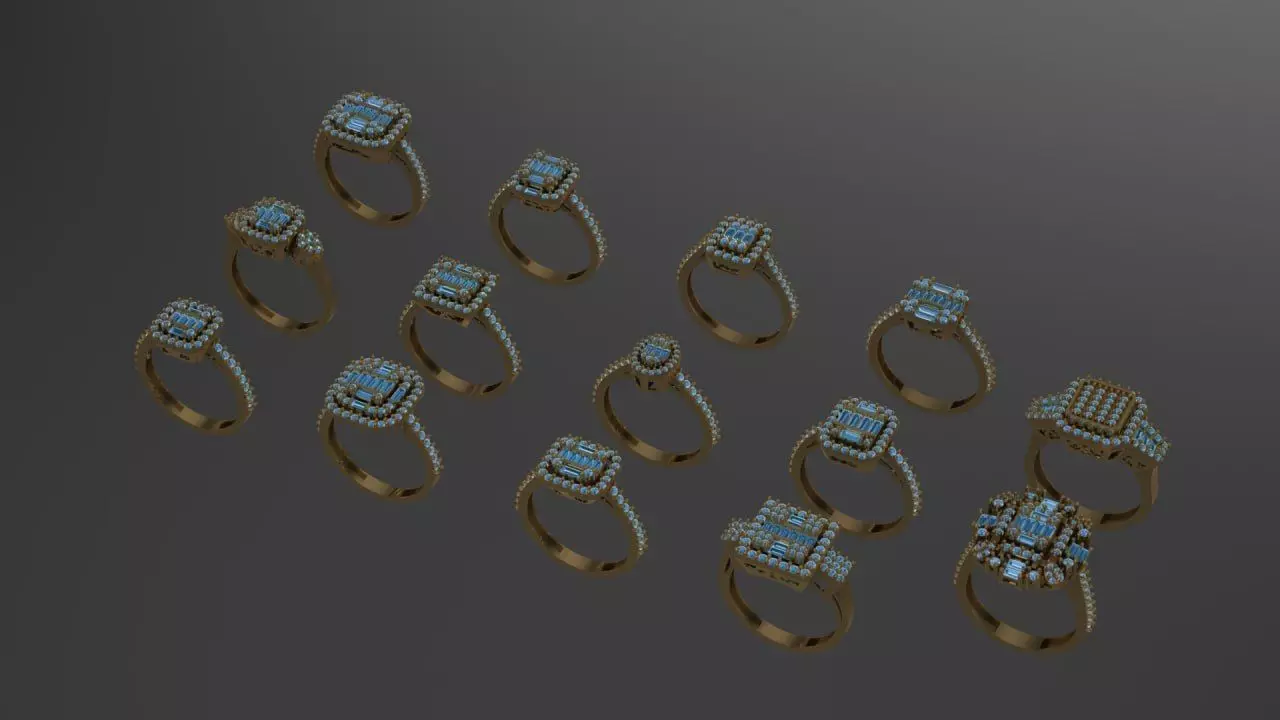 14 Wedding and engagement Ring light version 3D print model
