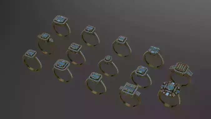 14 Wedding and engagement Ring light version