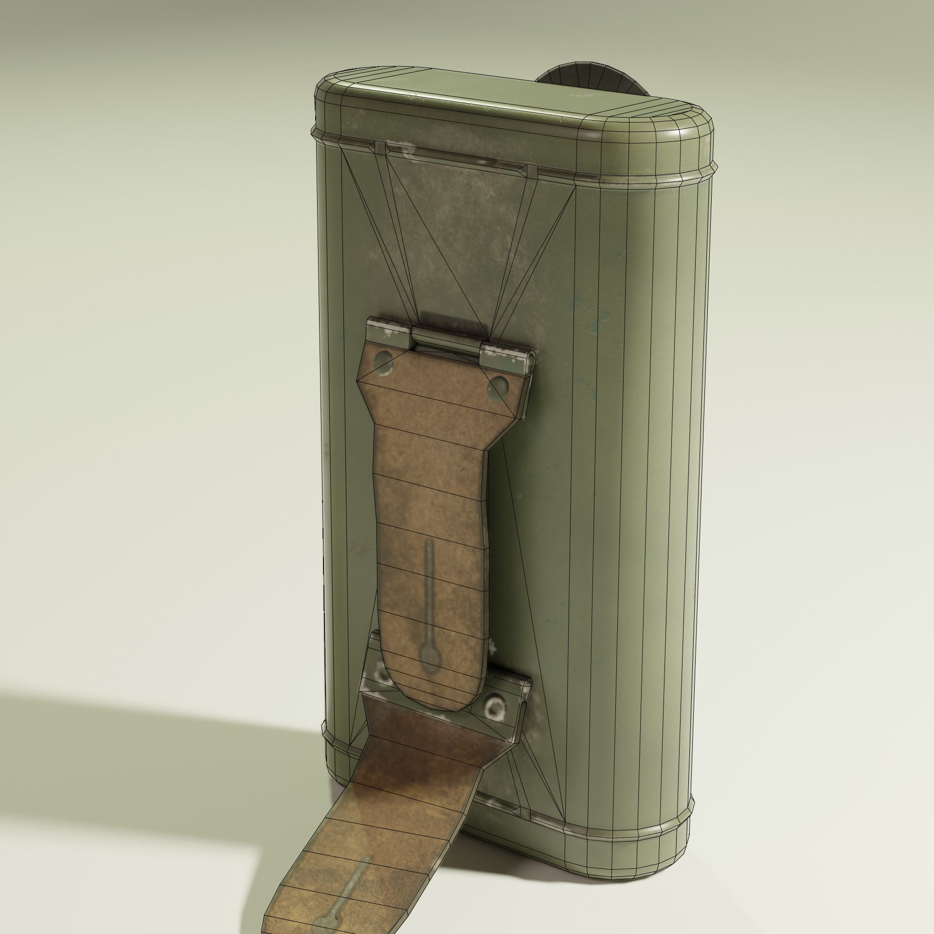 WW1 German Belt Lamp Low-poly 3D model_5