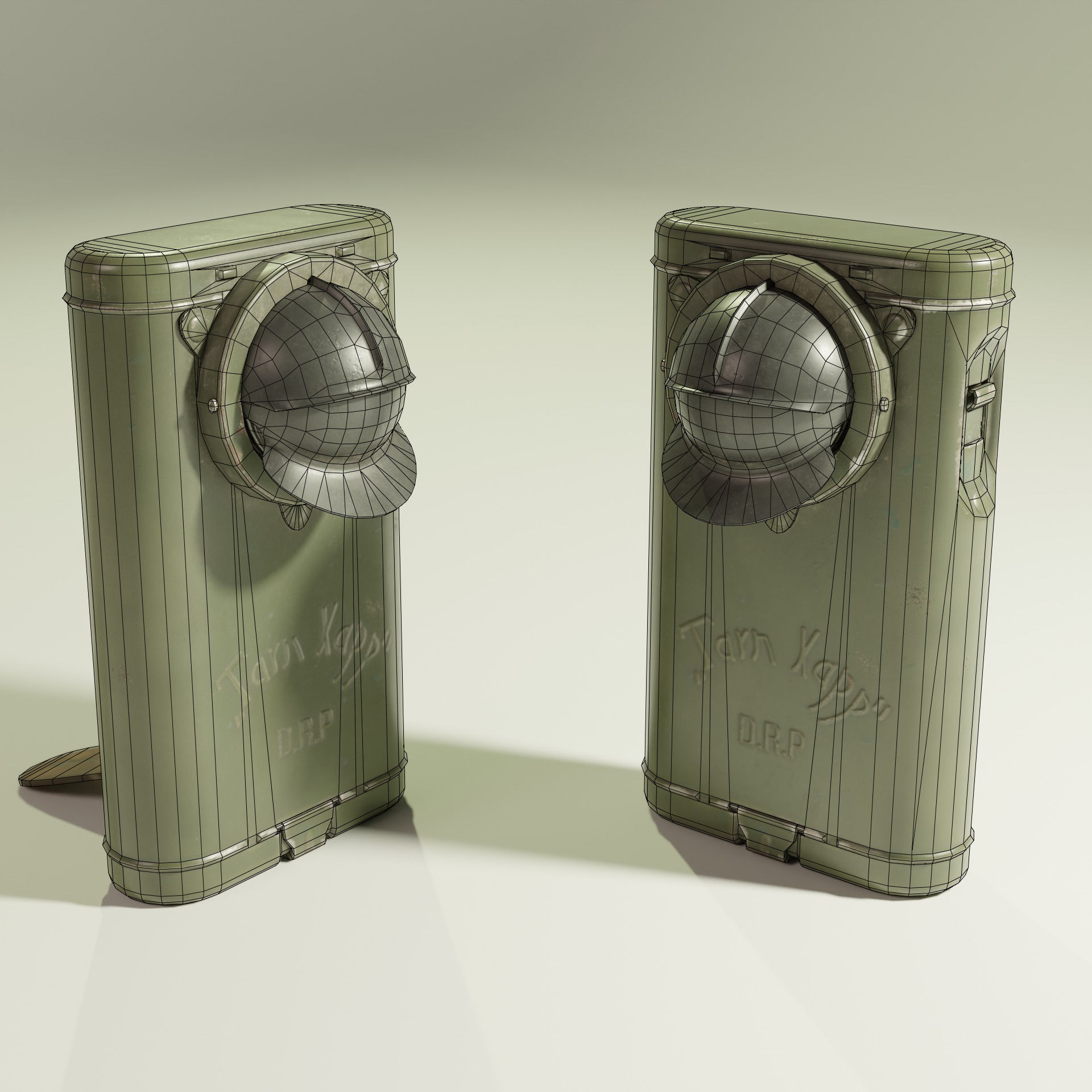 WW1 German Belt Lamp Low-poly 3D model_9