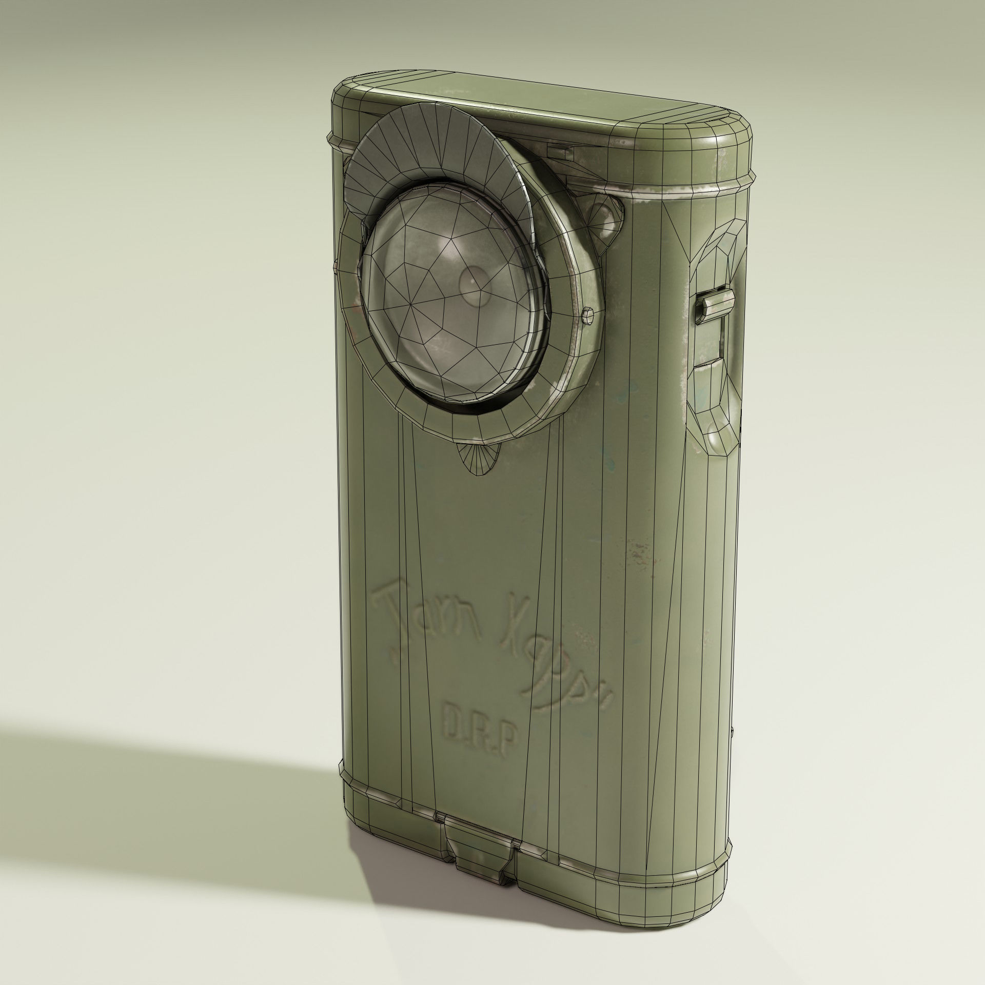 WW1 German Belt Lamp Low-poly 3D model_1