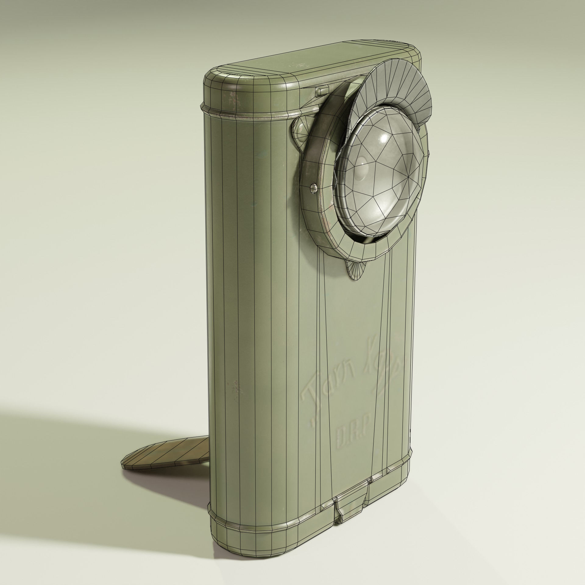 WW1 German Belt Lamp Low-poly 3D model_3