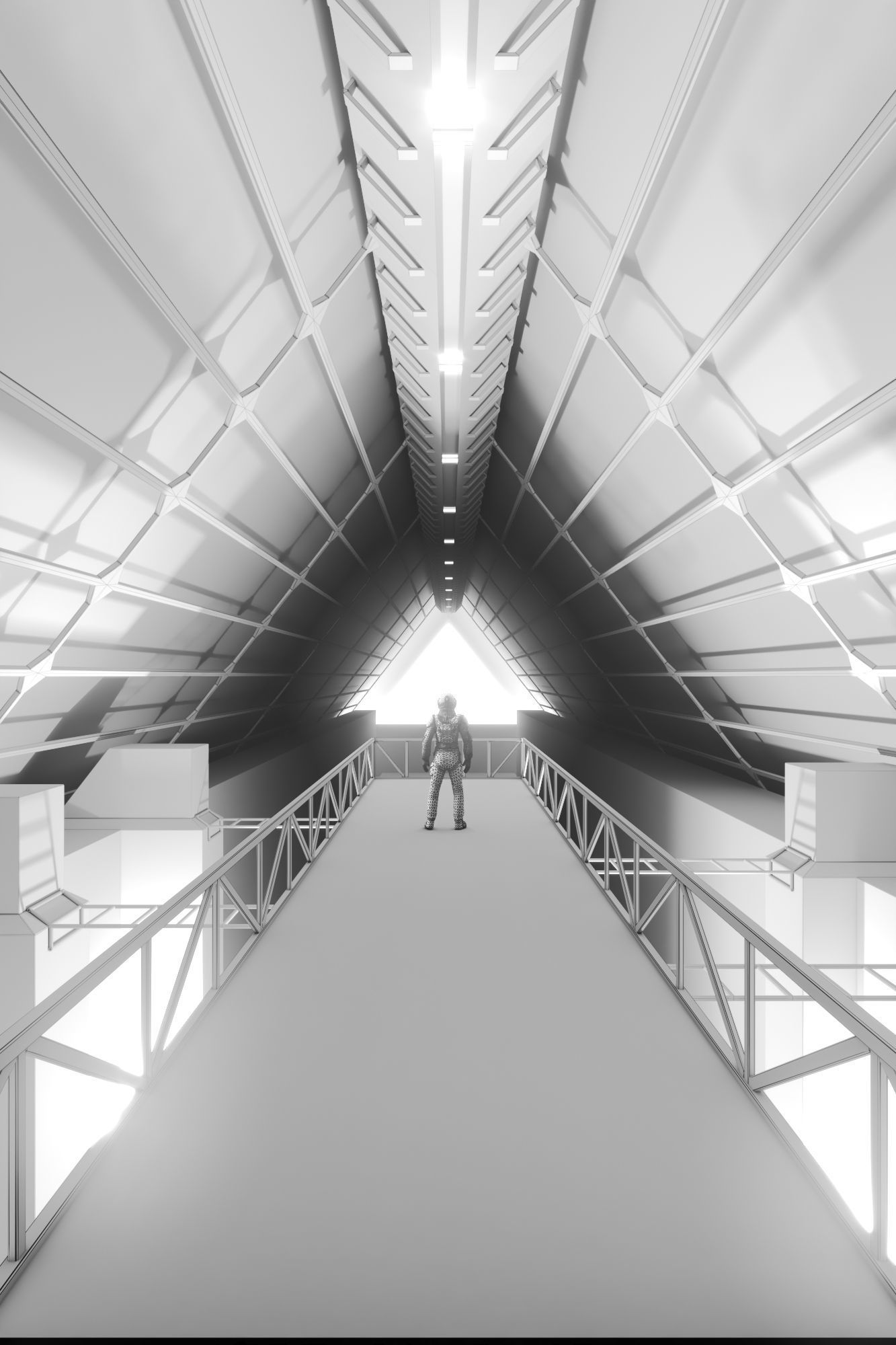 Sci-fi Spaceship interior 3D model_7