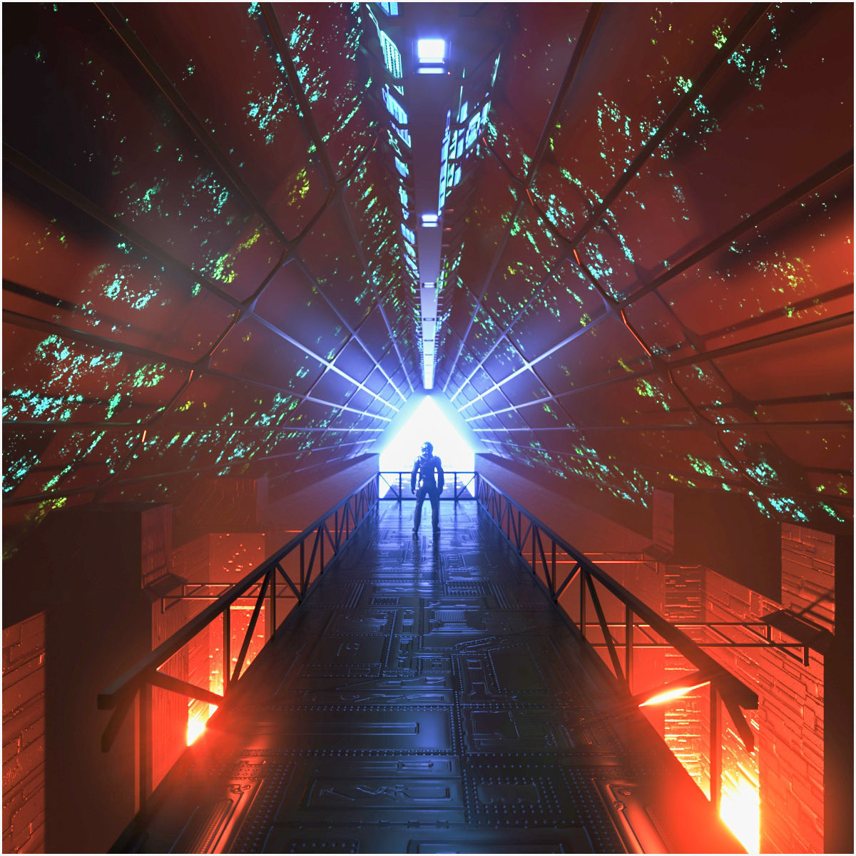 Sci-fi Spaceship interior 3D model_1