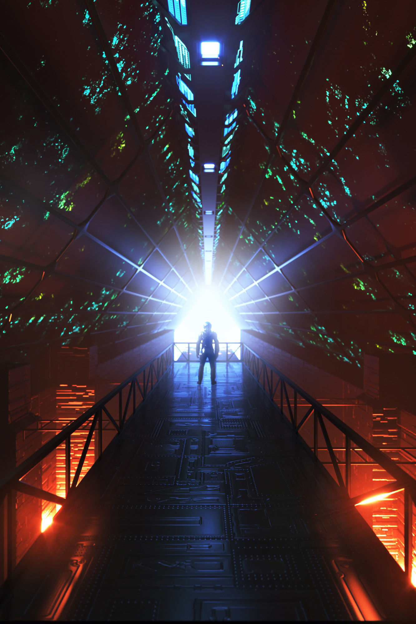 Sci-fi Spaceship interior 3D model_6