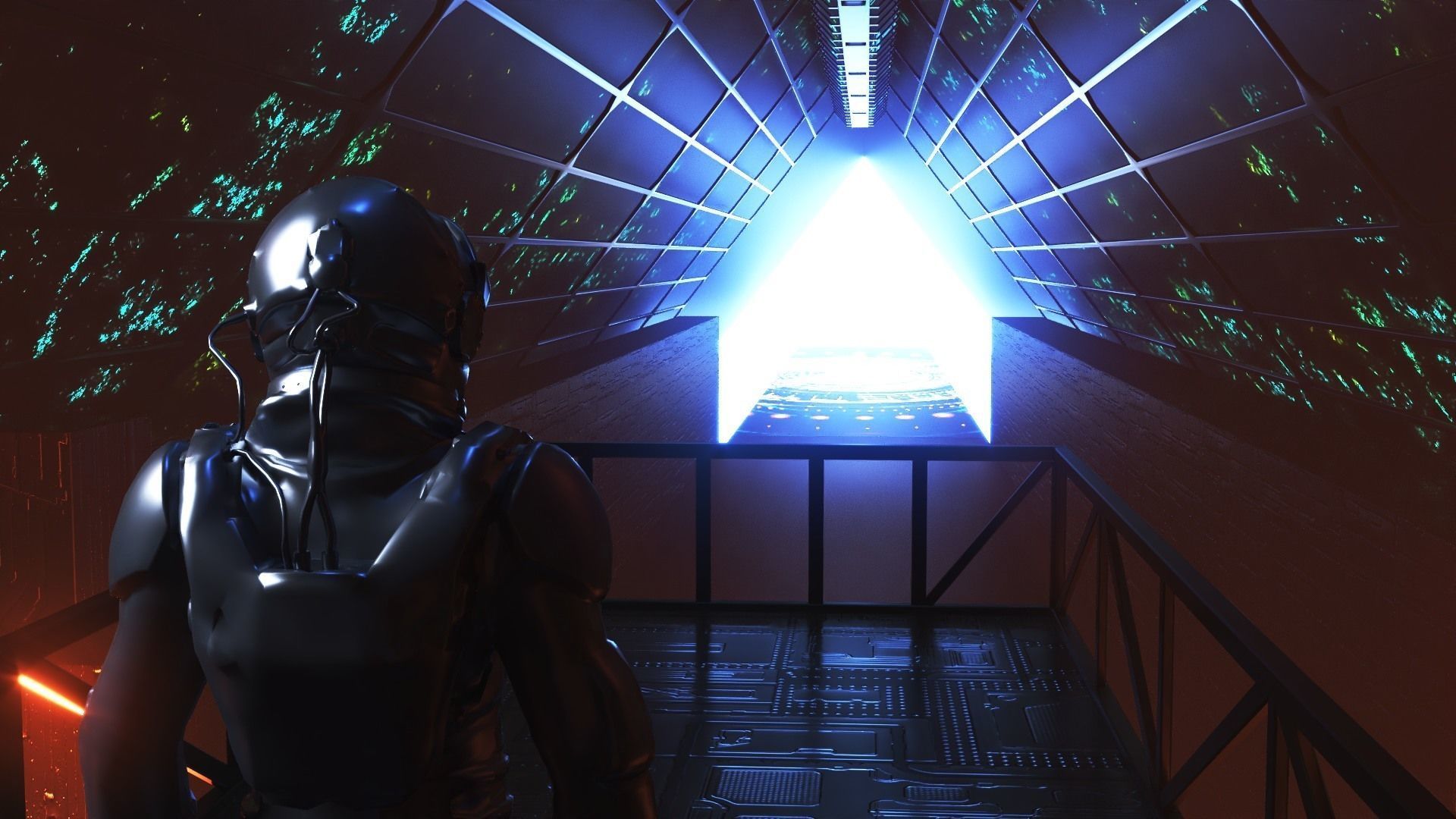 Sci-fi Spaceship interior 3D model_4