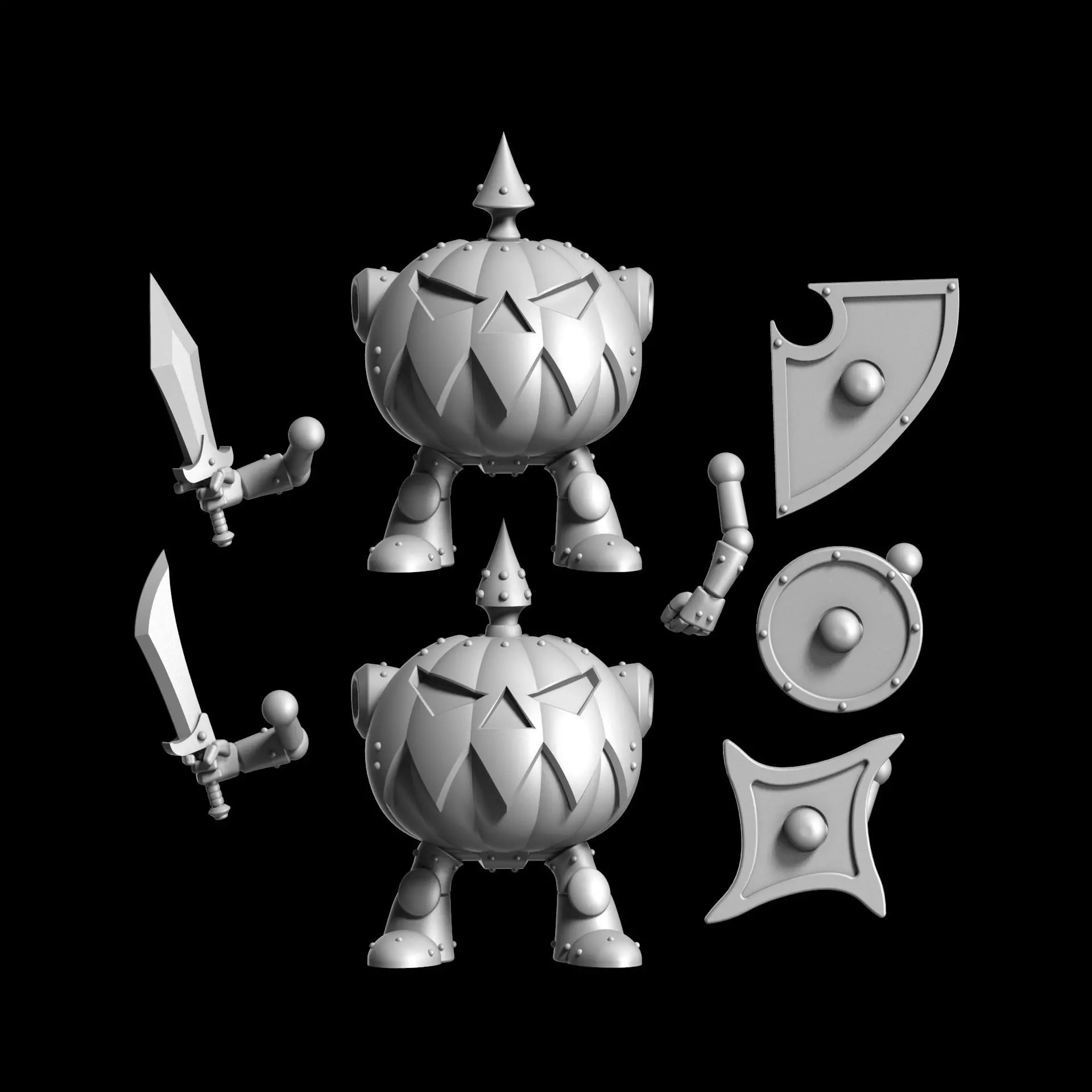 Fantasy Pumpkin Warrior 3D print model
