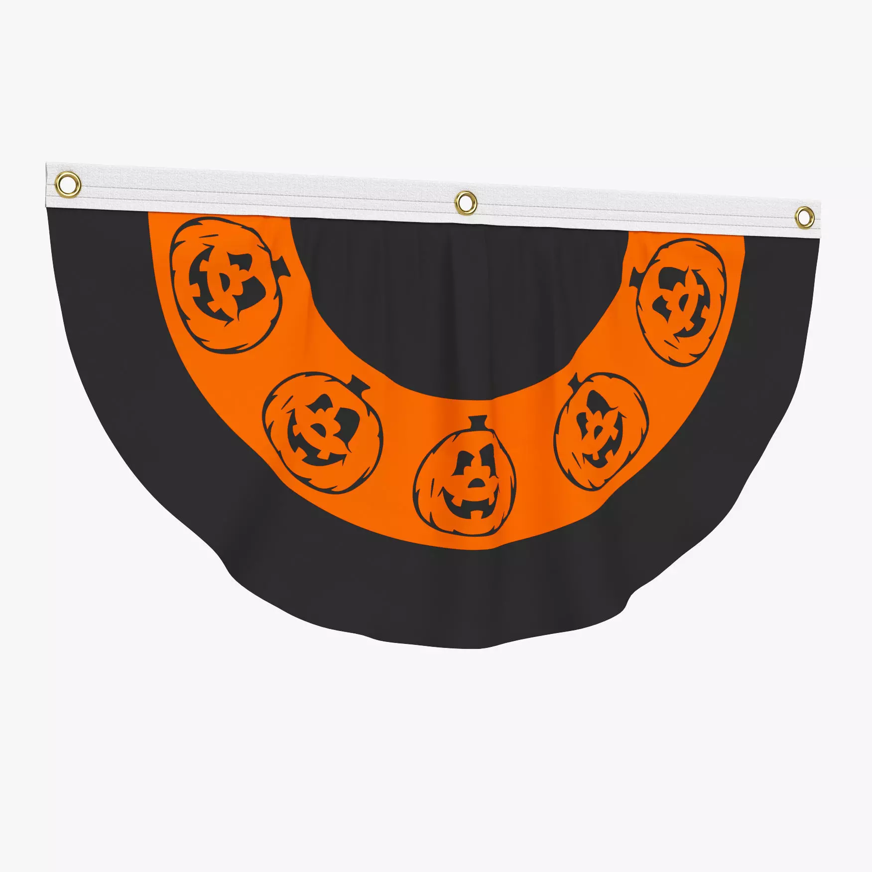 Halloween Pumpkins Bunting Flag Banner 3D model_0