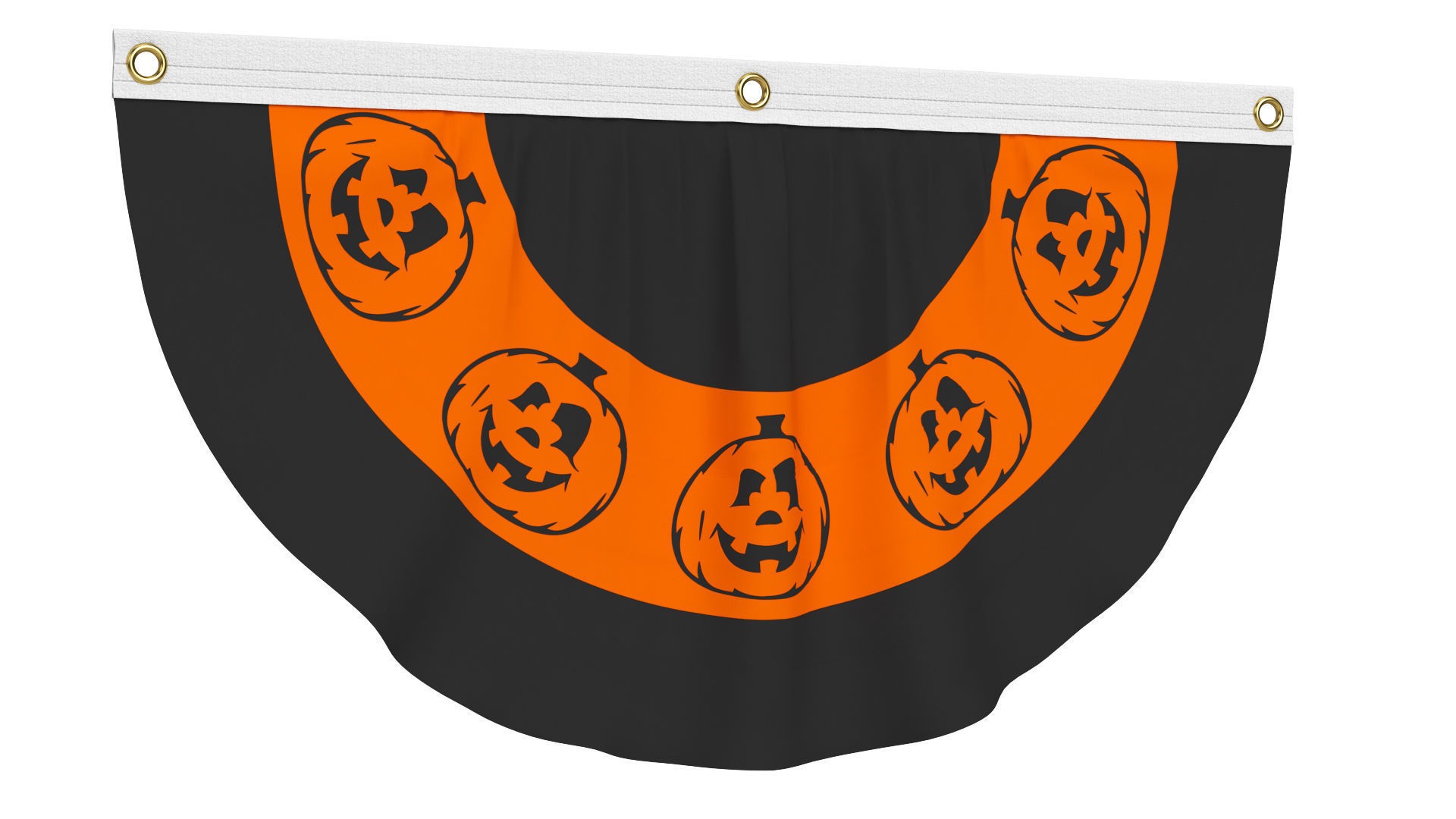 Halloween Pumpkins Bunting Flag Banner 3D model_1