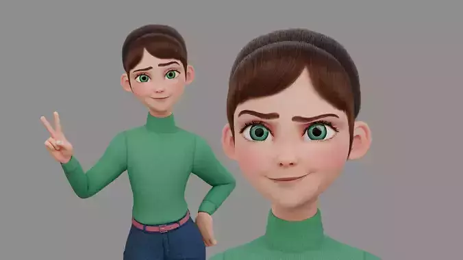 Teen Girl Rig 3D model