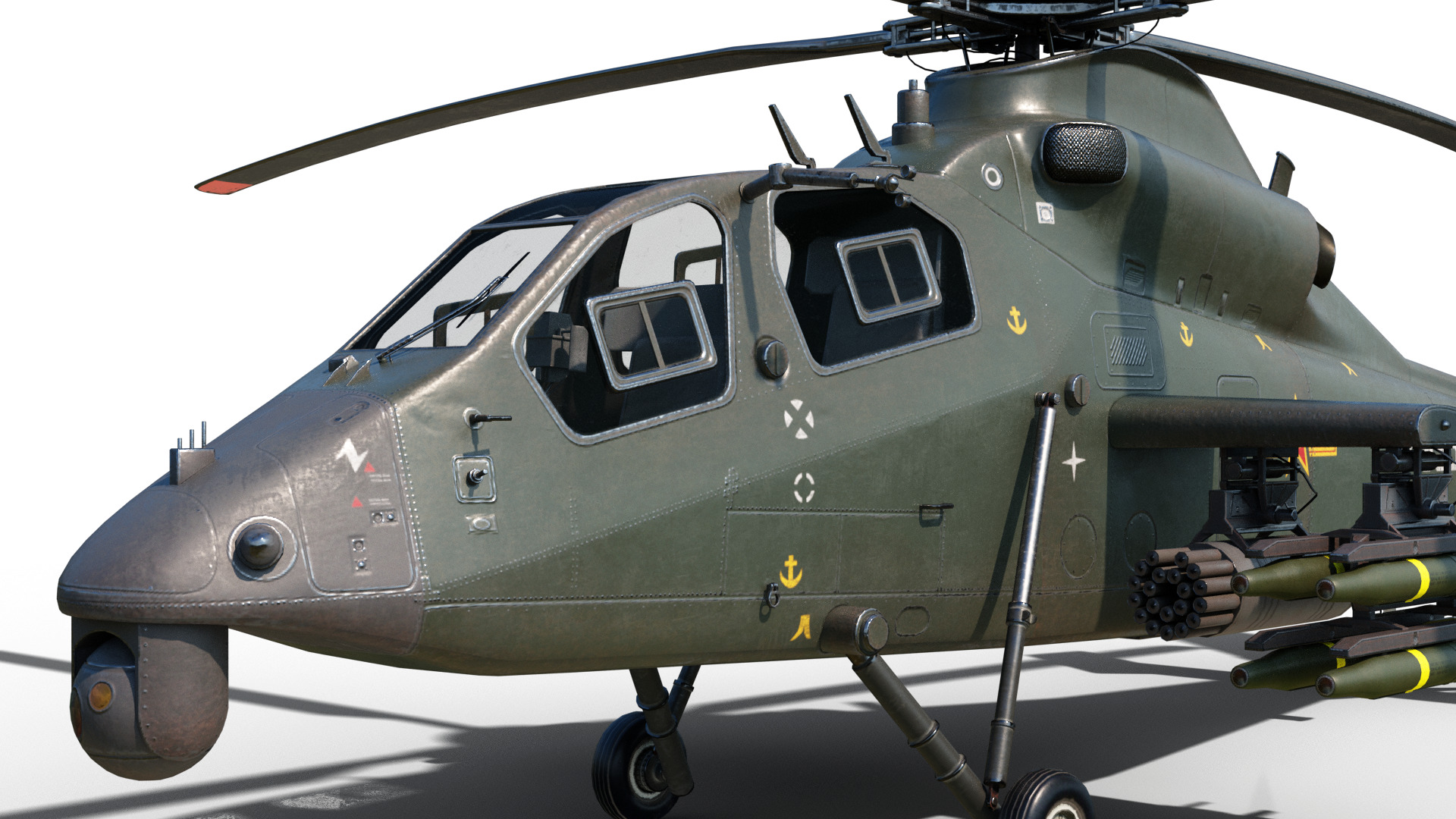 PBR 4 coatings Chinese WZ-19 gunship Z-19 Attack Helicopter Low-poly 3D model_9