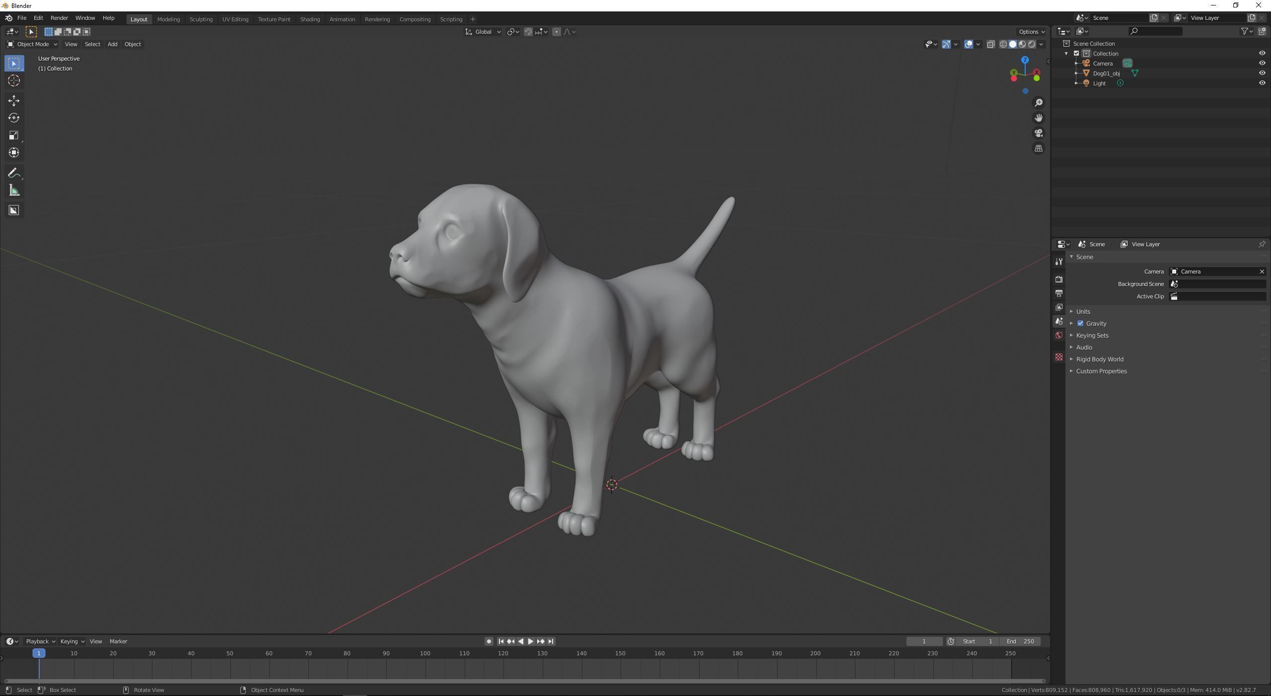 Dog figurine 3D print model_12