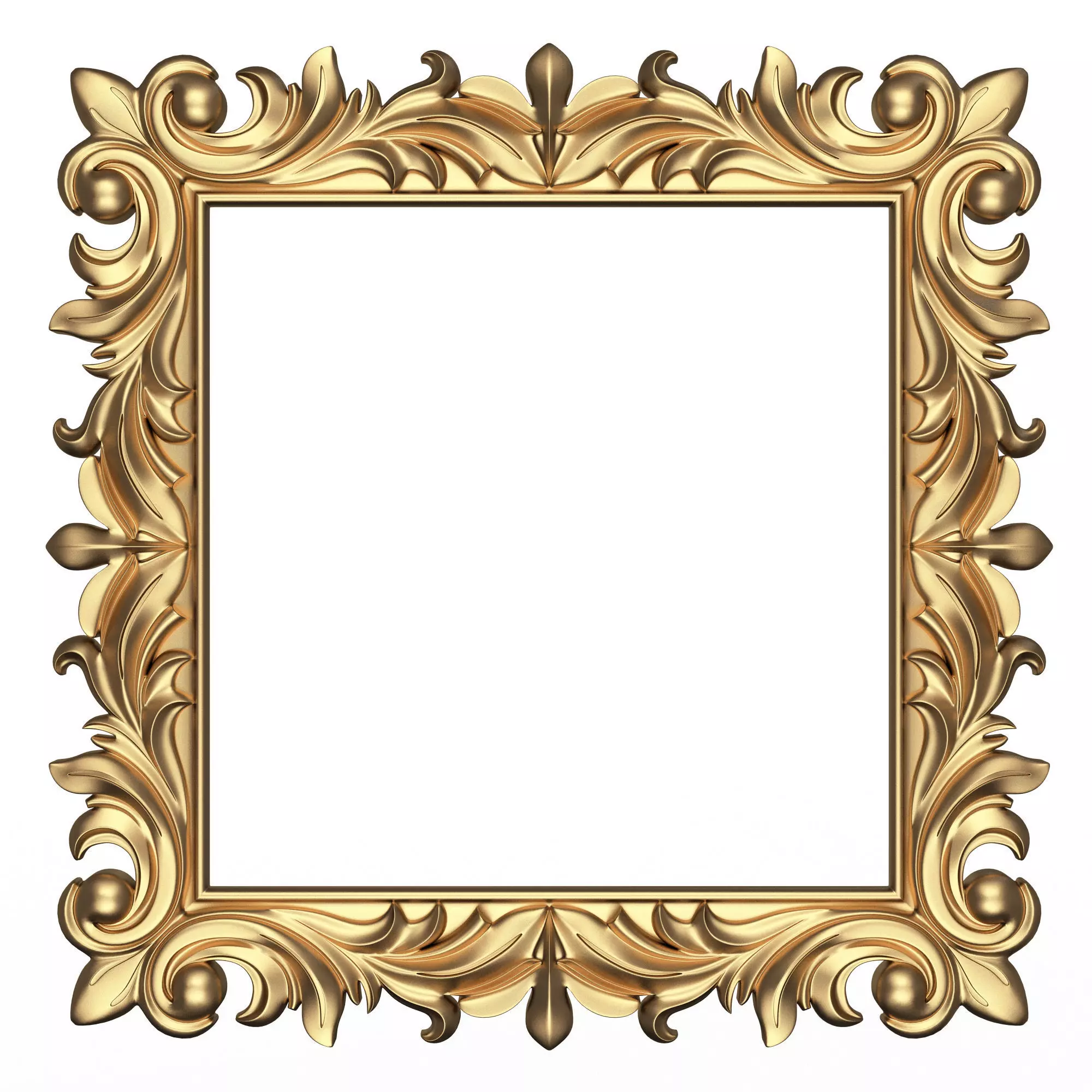 Classic Frame and Mirror 059 Low-poly 3D model