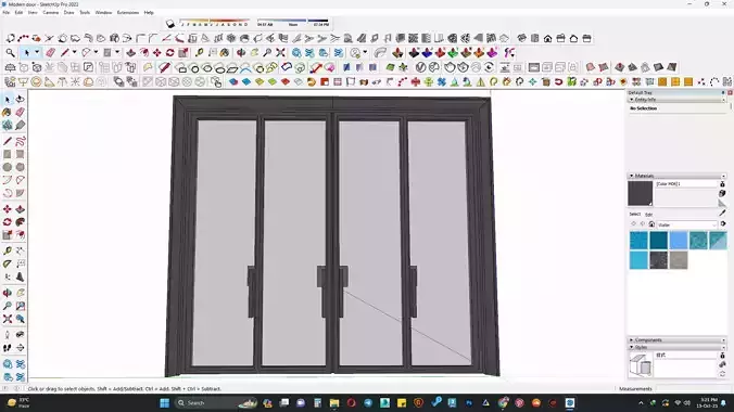 Modern glass door 3d model