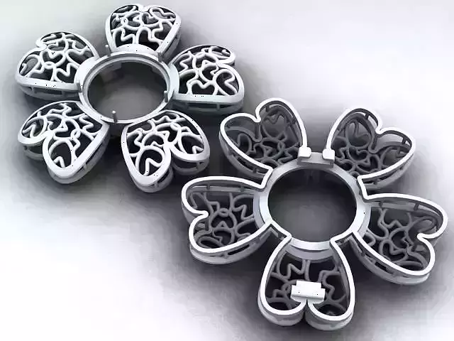 hearts brooch with cabochon gem