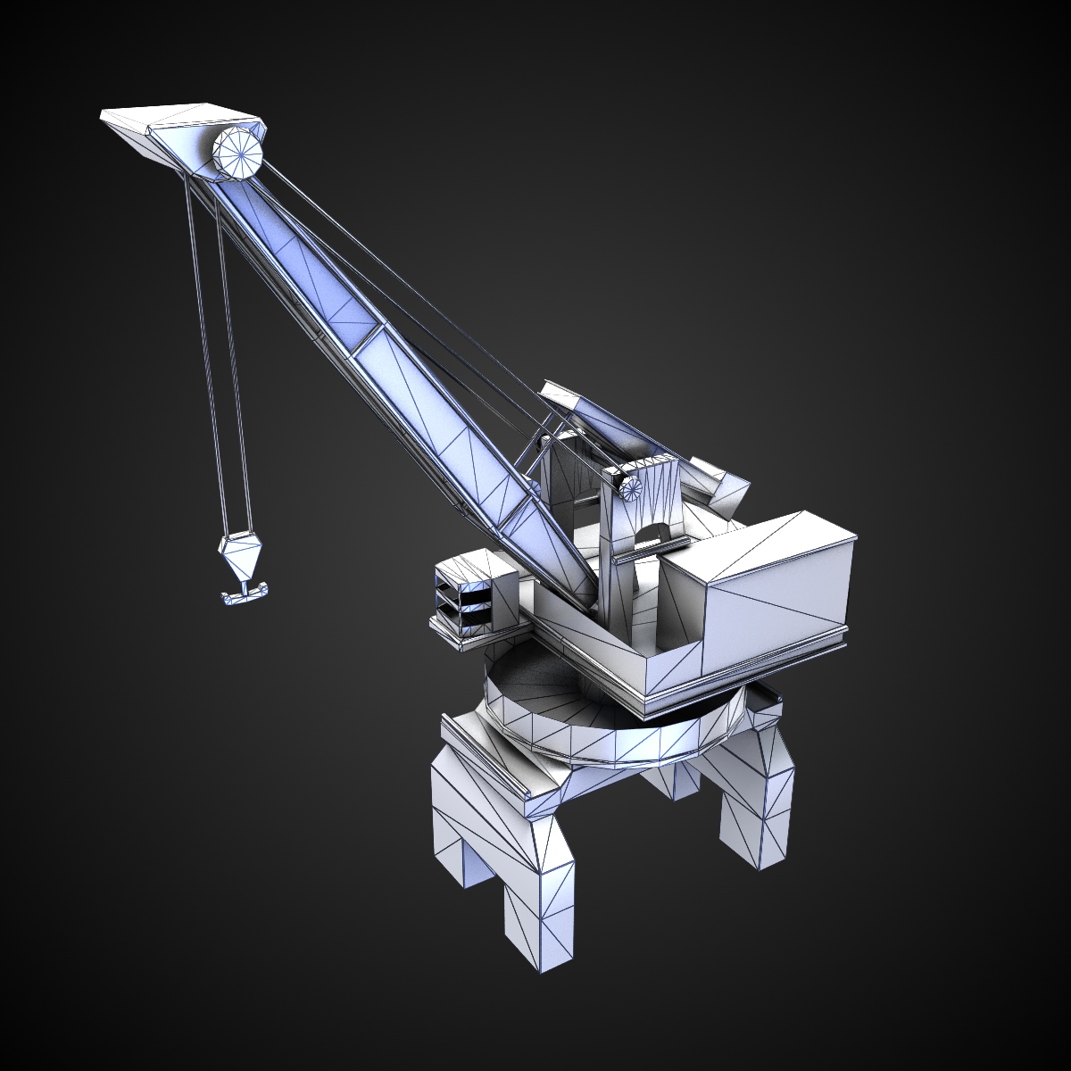 Dock Crane Low-poly 3D model_9