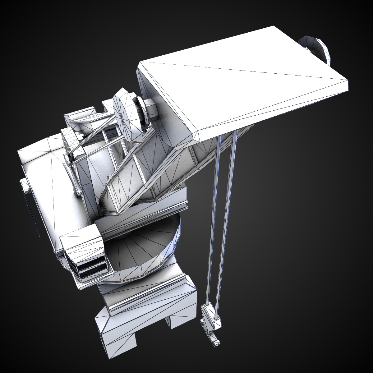 Dock Crane Low-poly 3D model_10