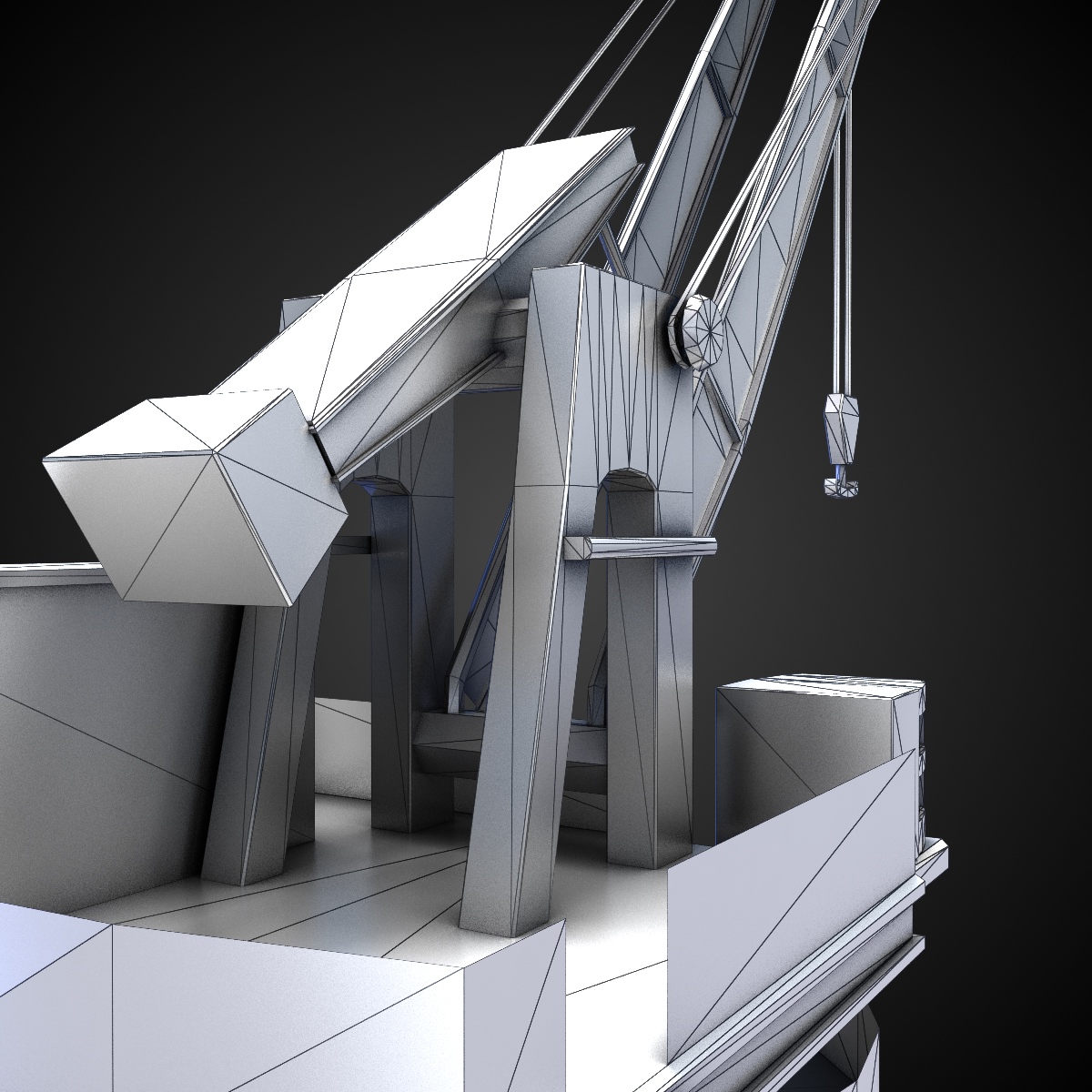 Dock Crane Low-poly 3D model_12
