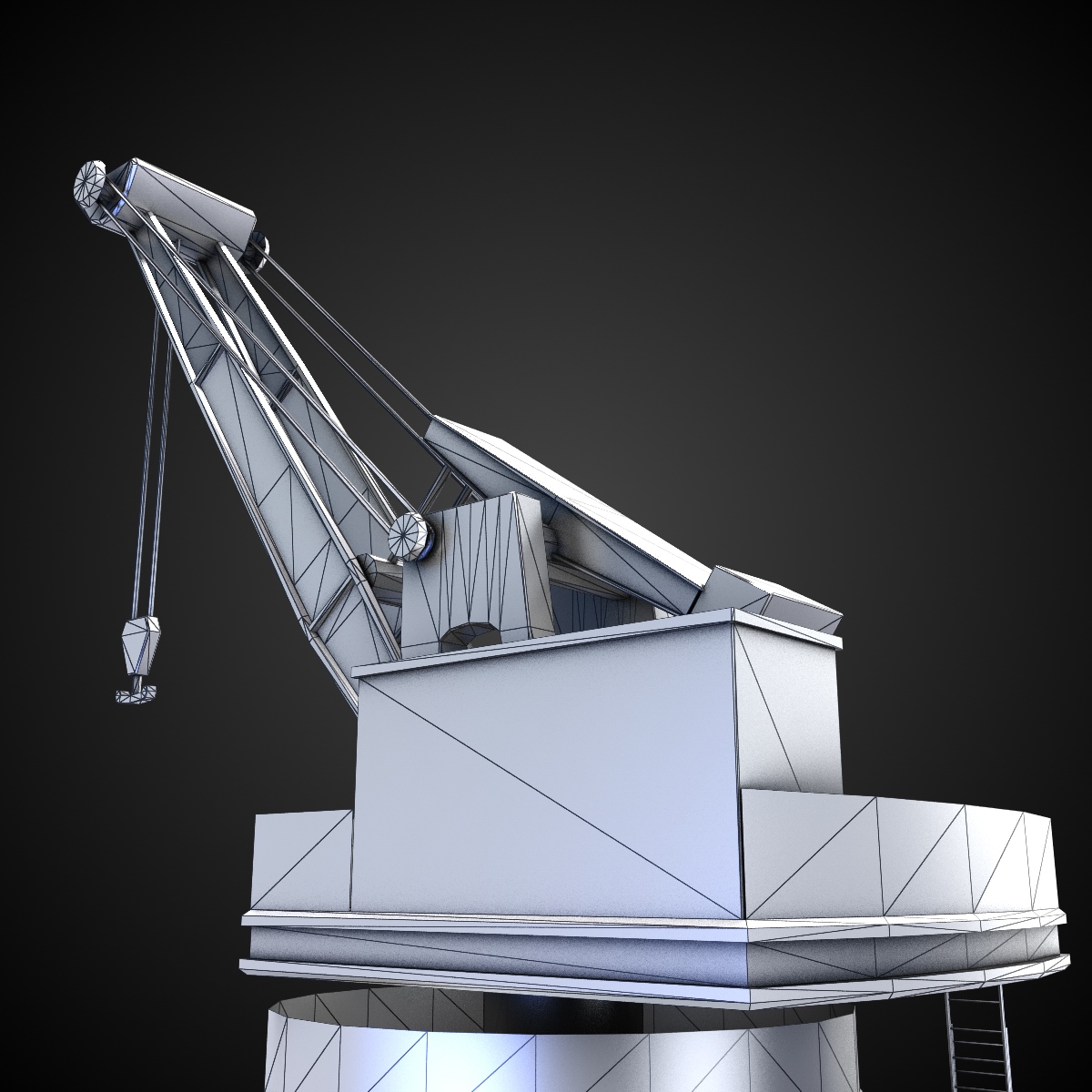 Dock Crane Low-poly 3D model_11