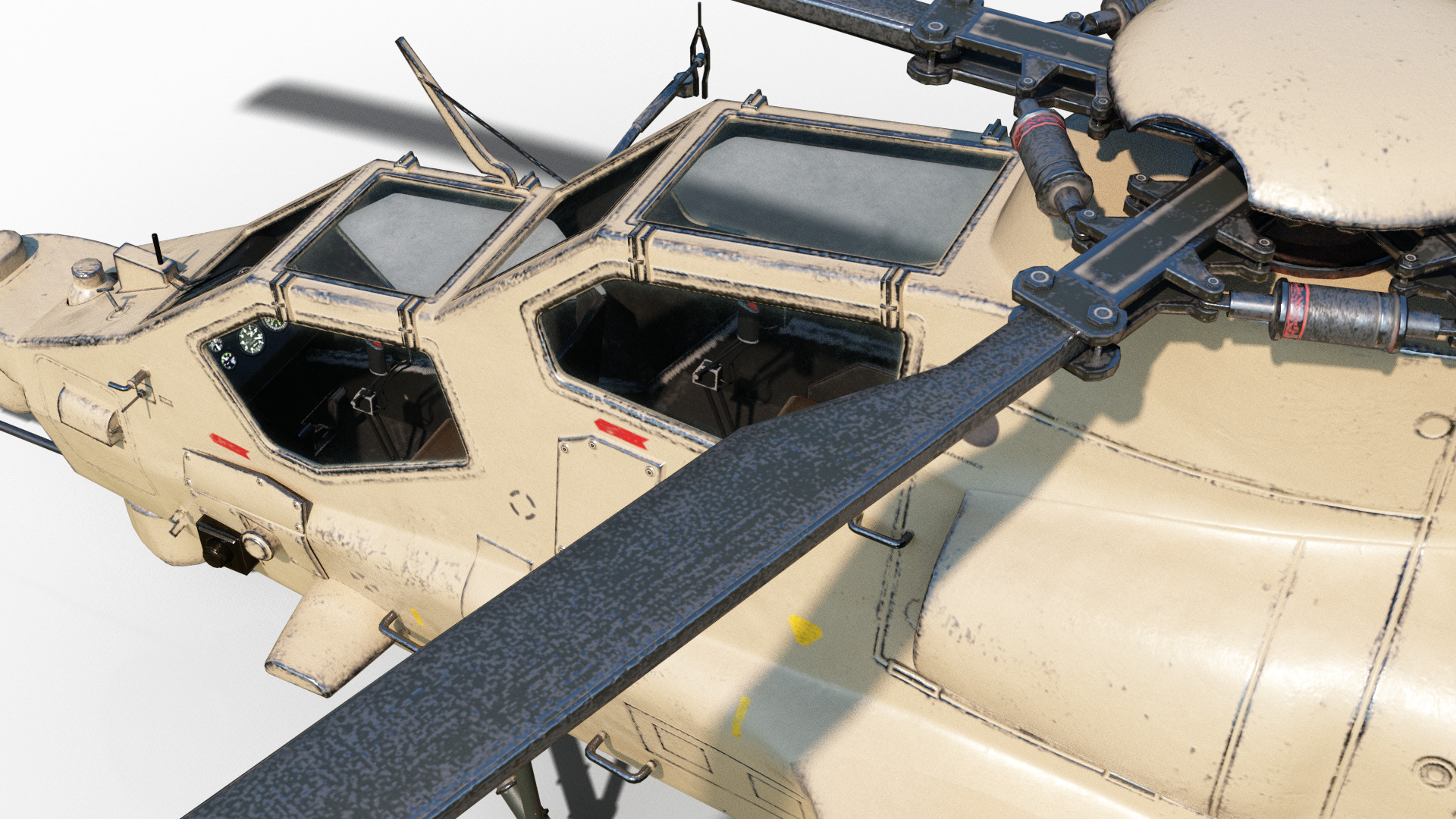 PBR 5 coatings Chinese WZ-10 gunship Z-10 Attack Helicopter Low-poly 3D model_18