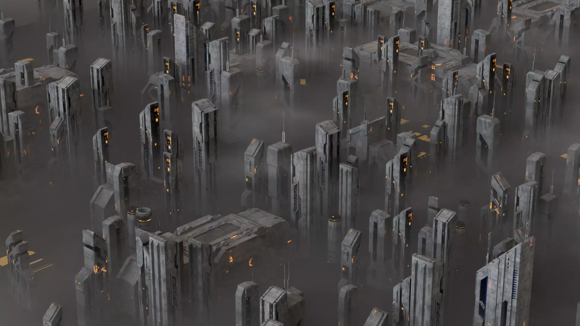 scifi buildings 1 Free 3D model