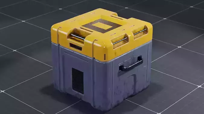 SCI-Fi Crate Game ready Free 3D model
