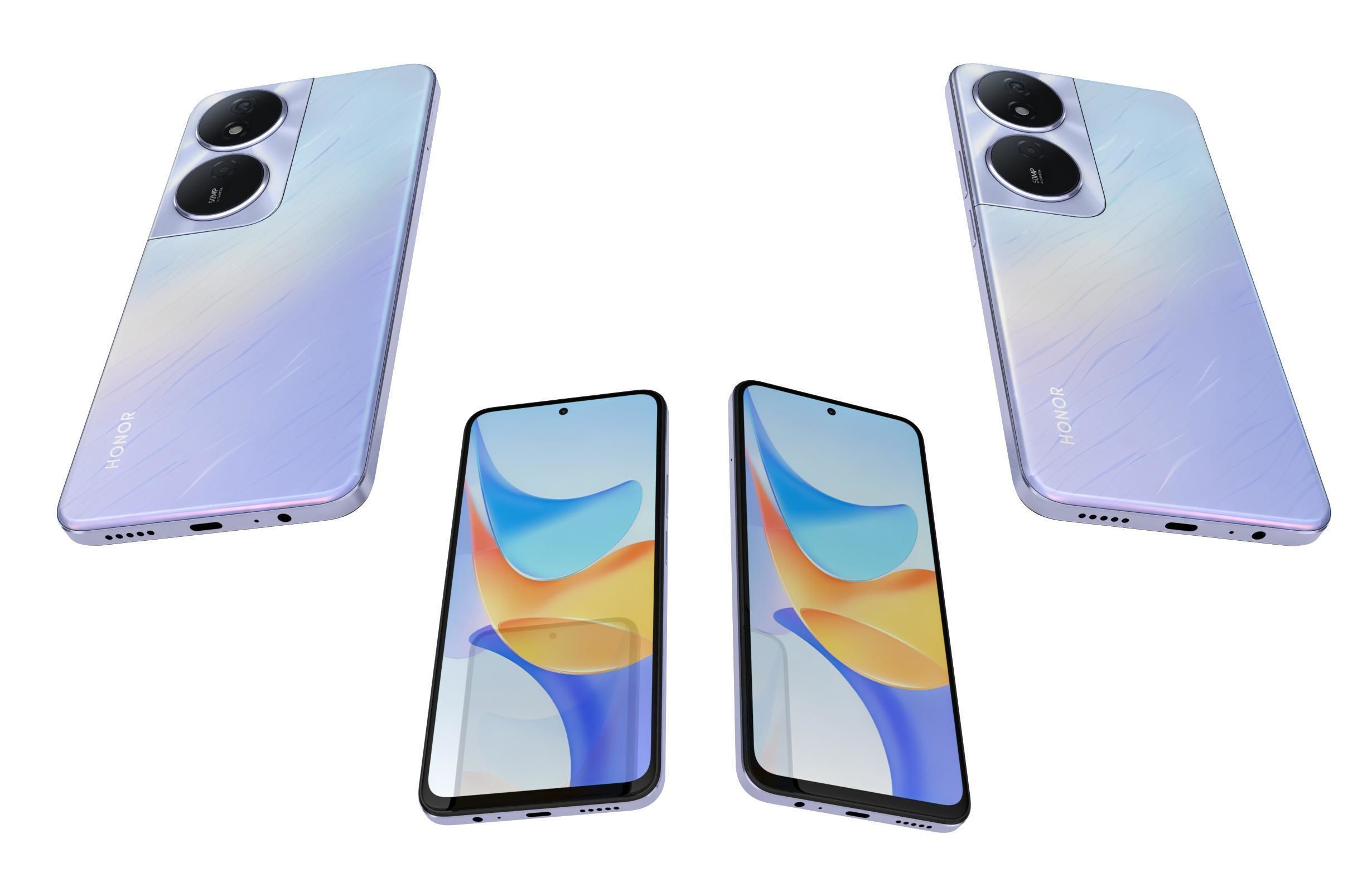 Honor Play 50 Plus Purple 3D model_5