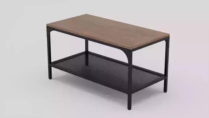FJALLBO - Open coffee table  black 90x47 cm 3D model