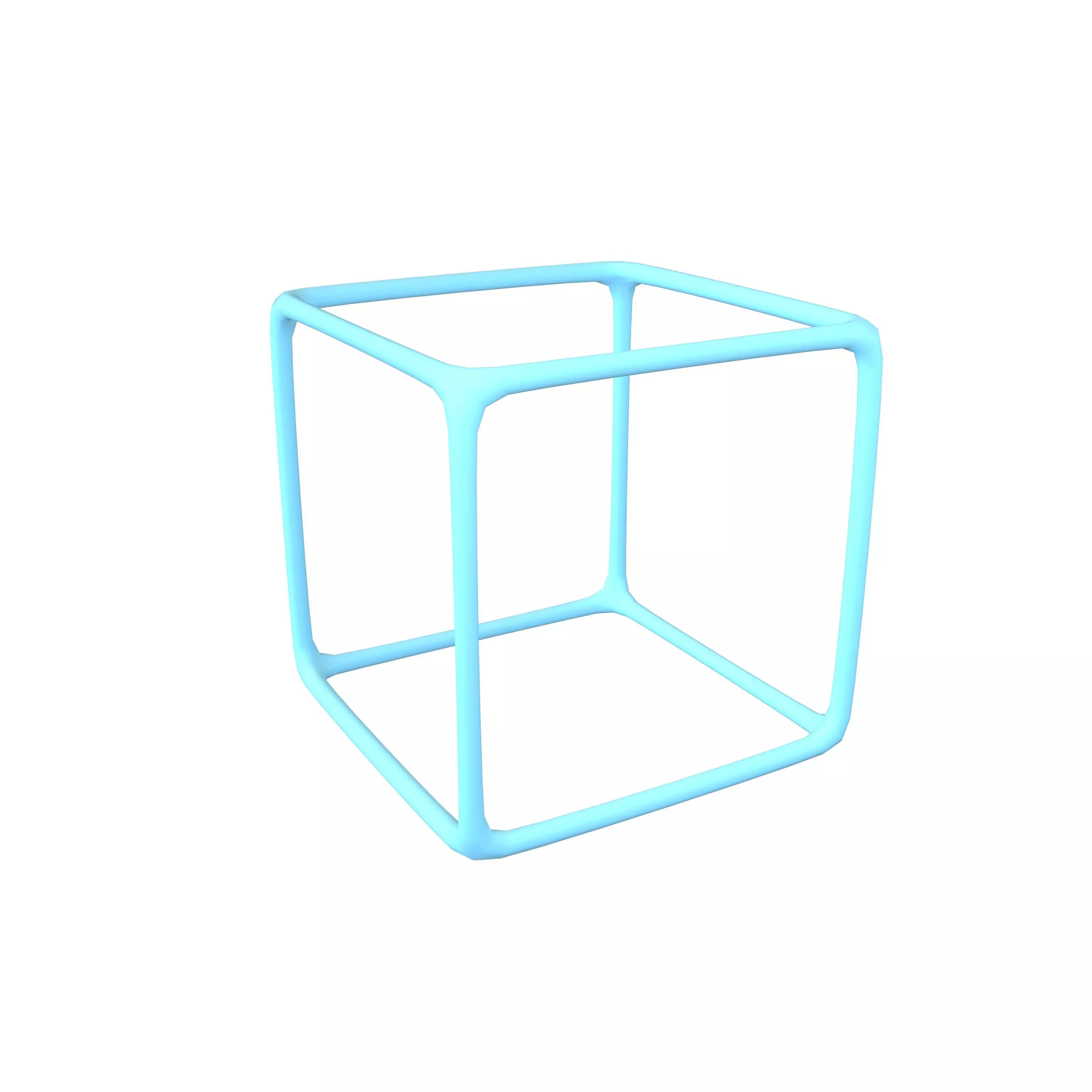 Wire Cube v1 002 Low-poly 3D model