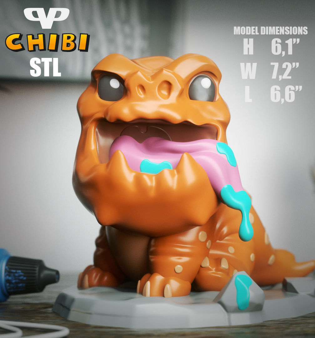 Baby Rancor Chibi STL for 3D Printing ChibiSTL 3DXM 3D print model_4