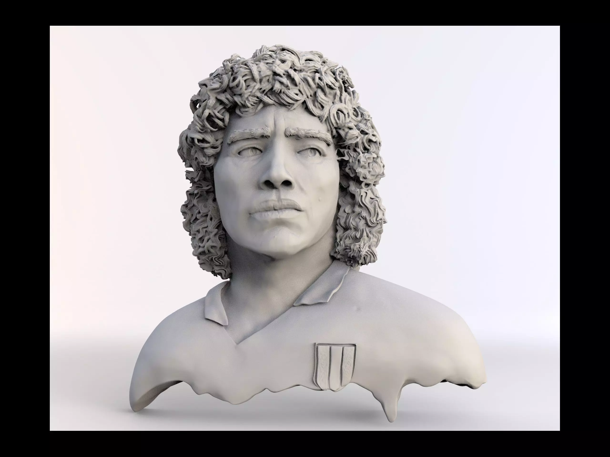 Diego Armando Maradona High relief 3D print model_0