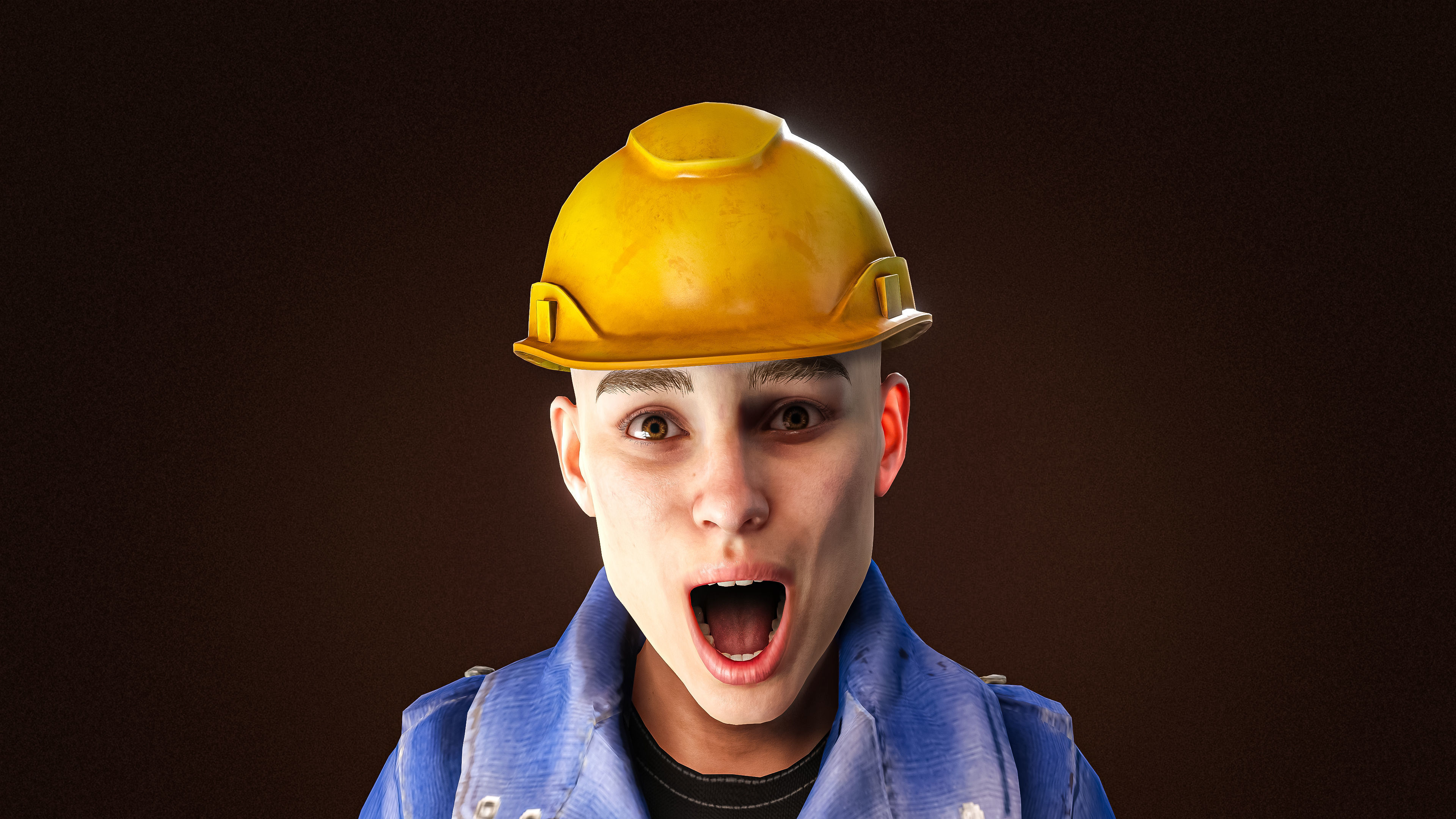 High Quality Female Worker Jeans Low-poly 3D model_10