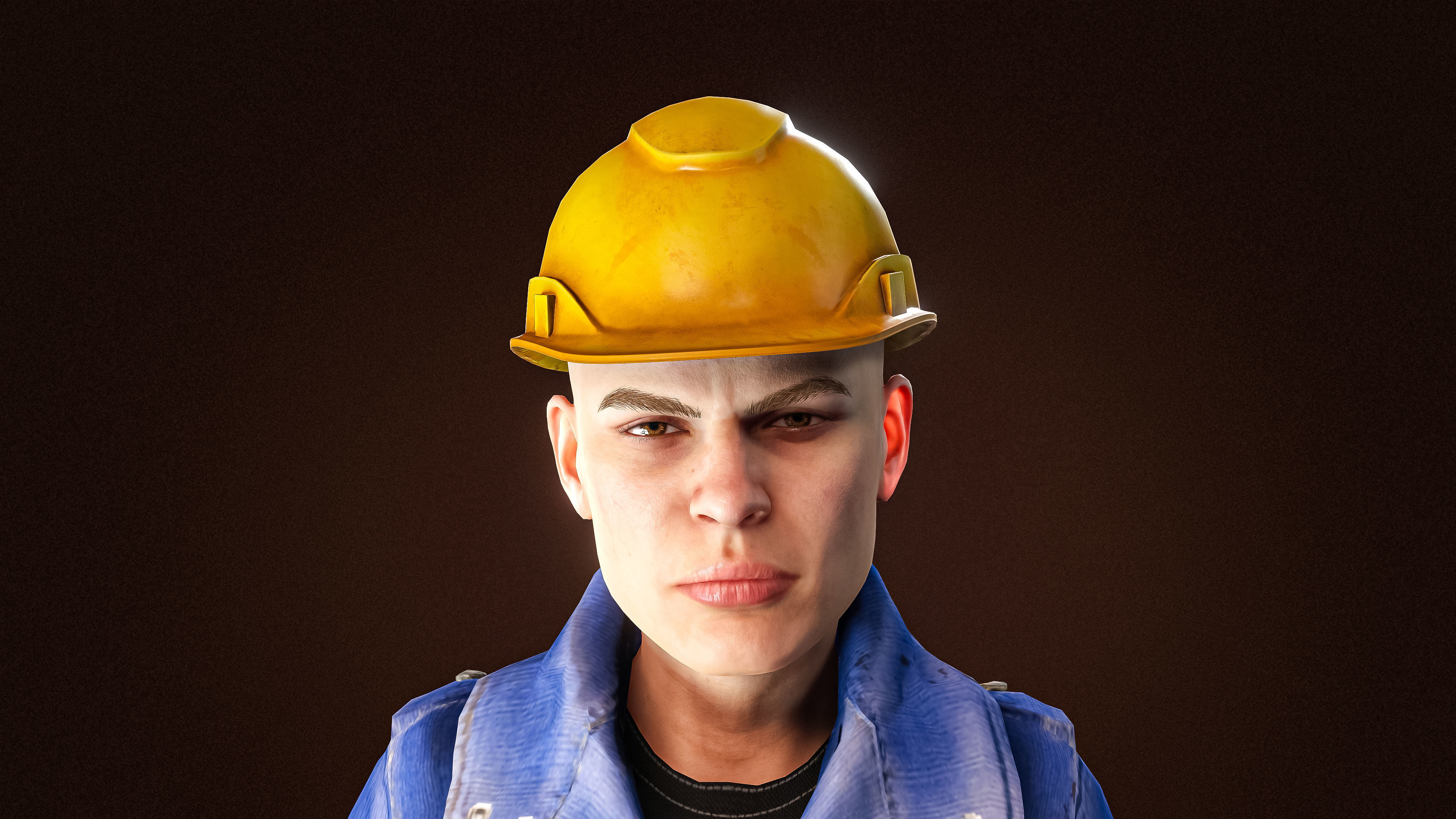 High Quality Female Worker Jeans Low-poly 3D model_7