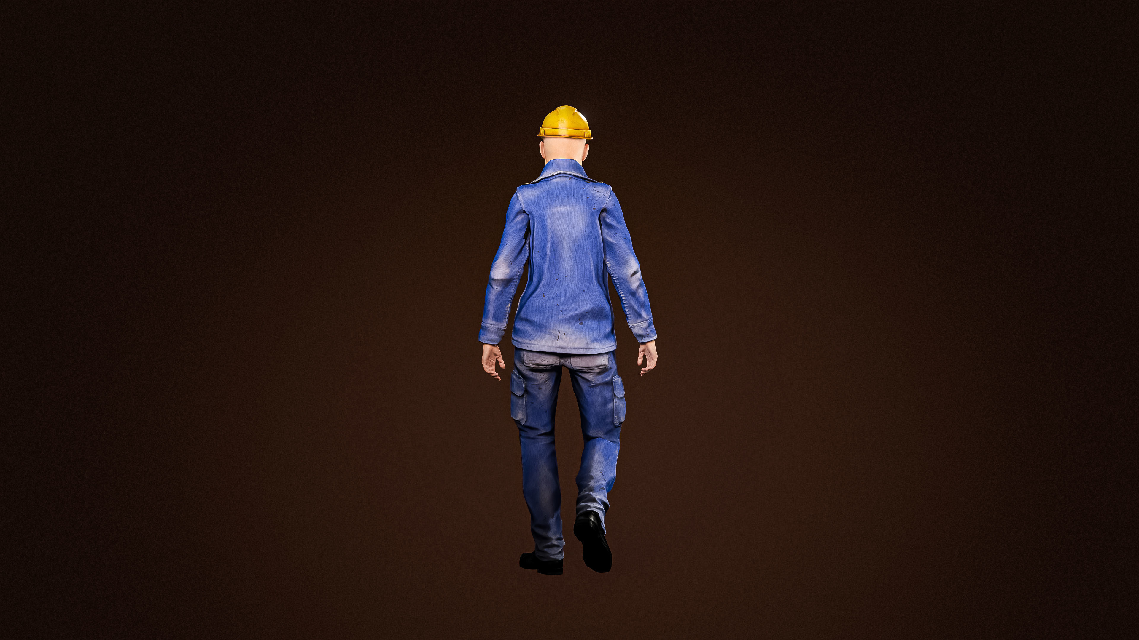 High Quality Female Worker Jeans Low-poly 3D model_5