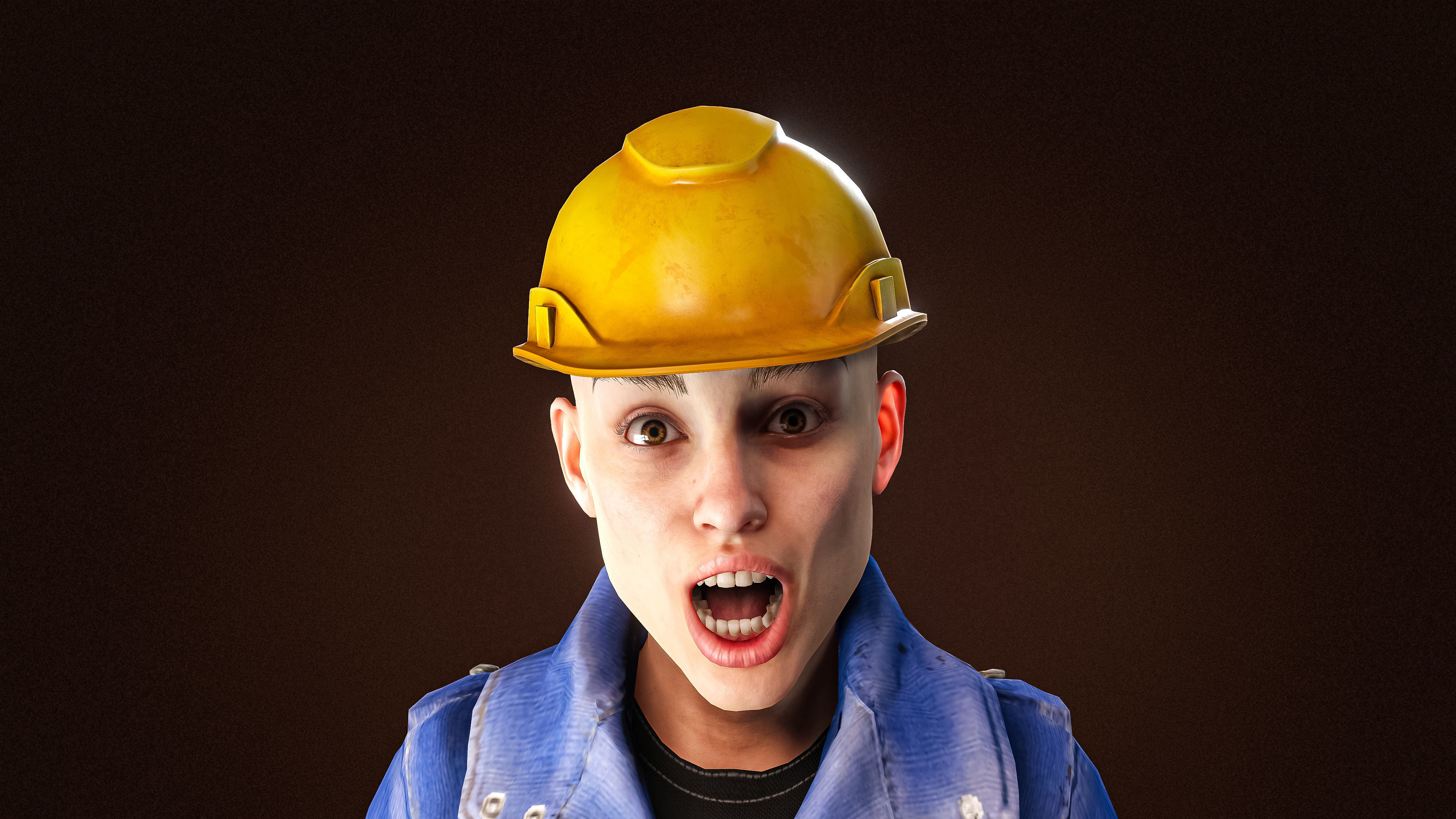 High Quality Female Worker Jeans Low-poly 3D model_12