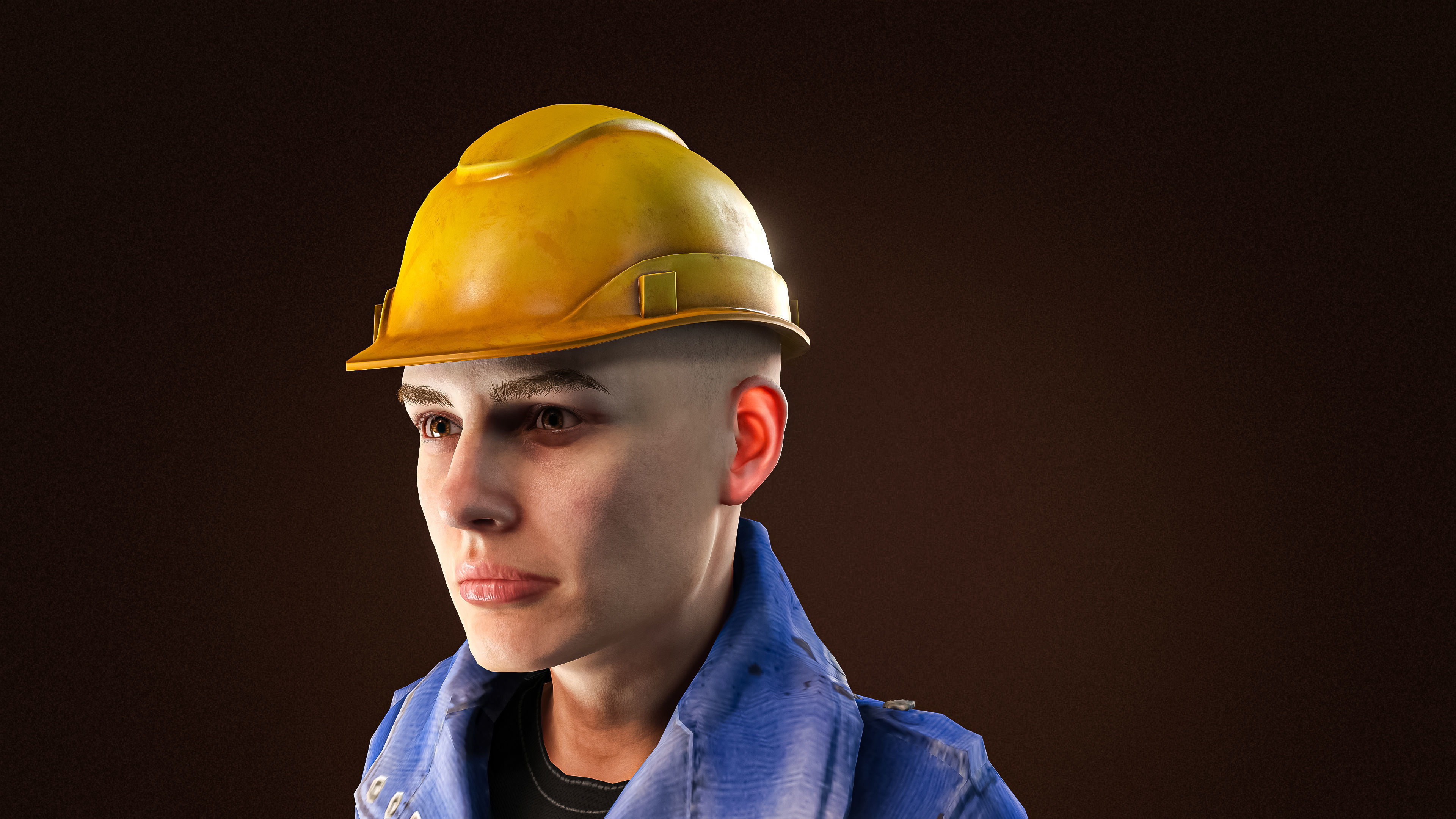 High Quality Female Worker Jeans Low-poly 3D model_8