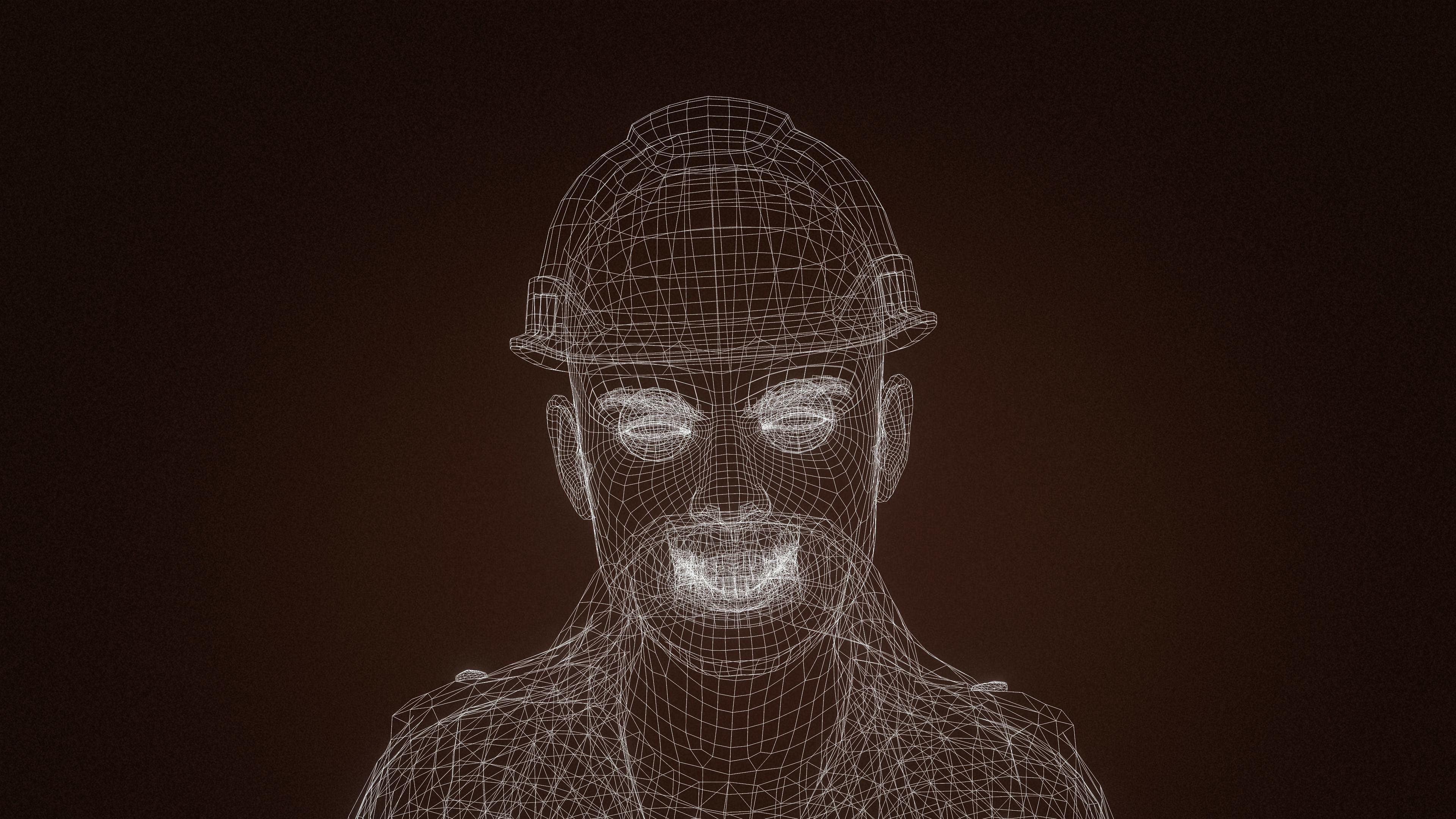 High Quality Female Worker Jeans Low-poly 3D model_17