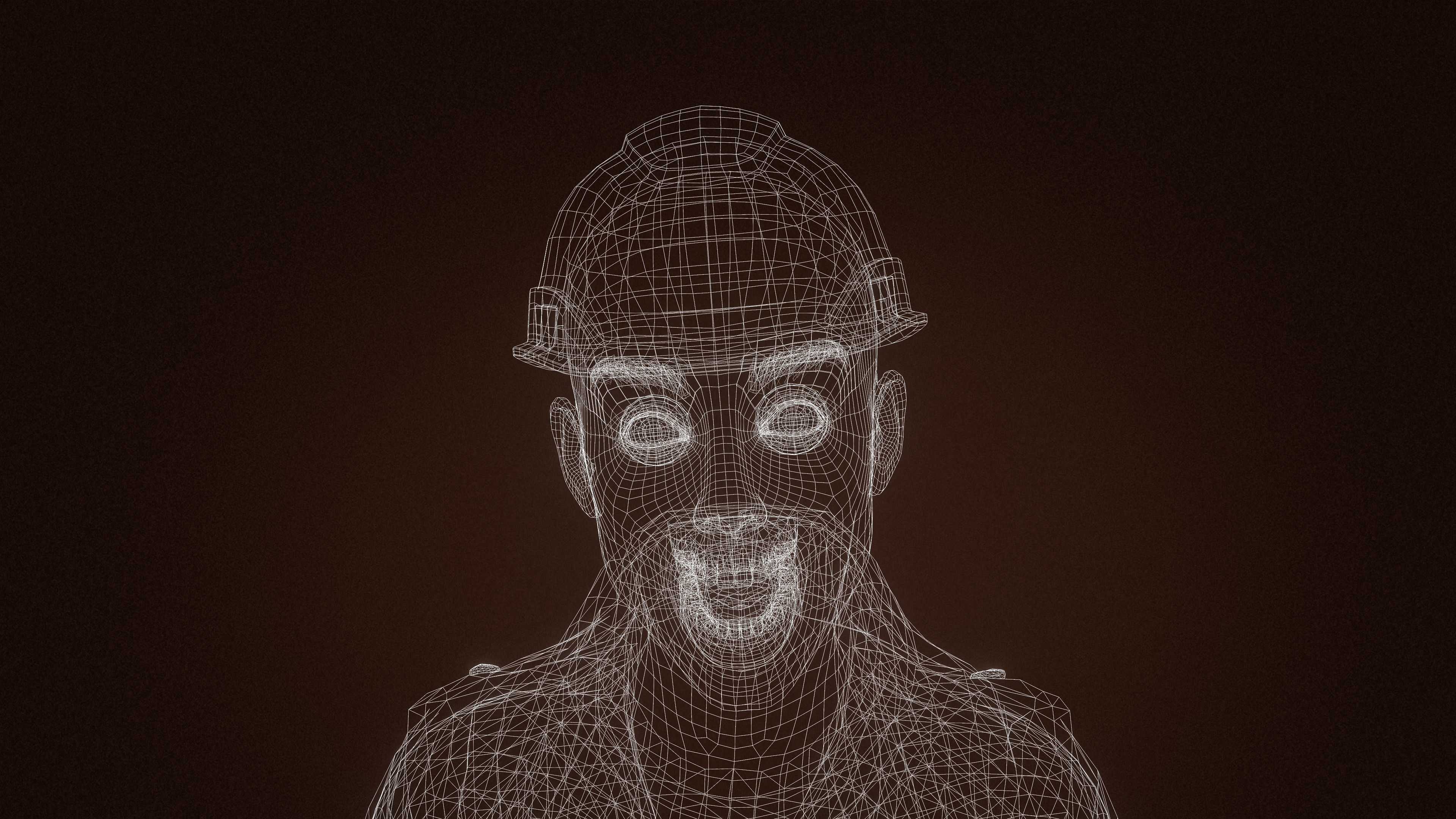 High Quality Female Worker Jeans Low-poly 3D model_23