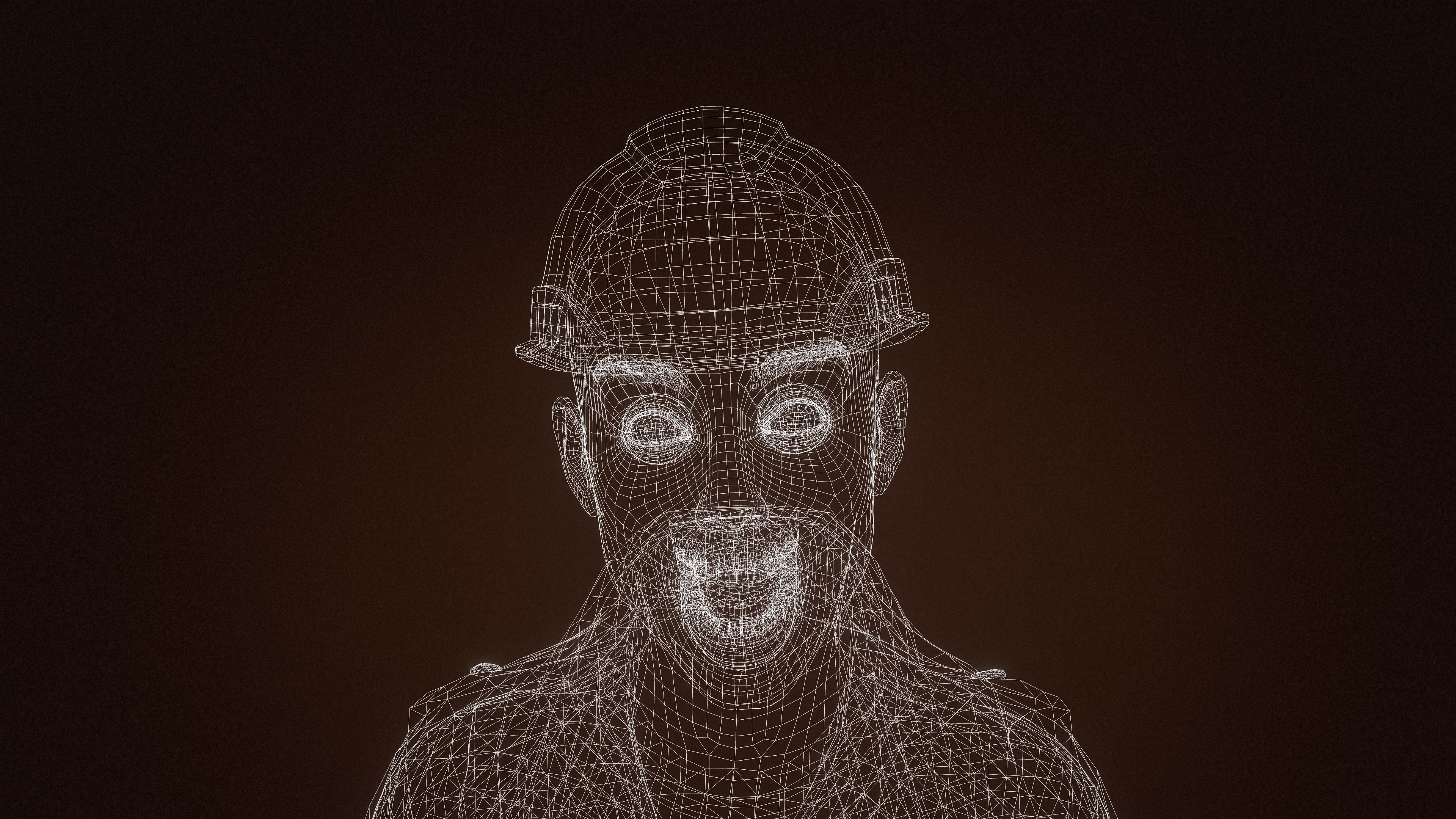 High Quality Female Worker Jeans Low-poly 3D model_22