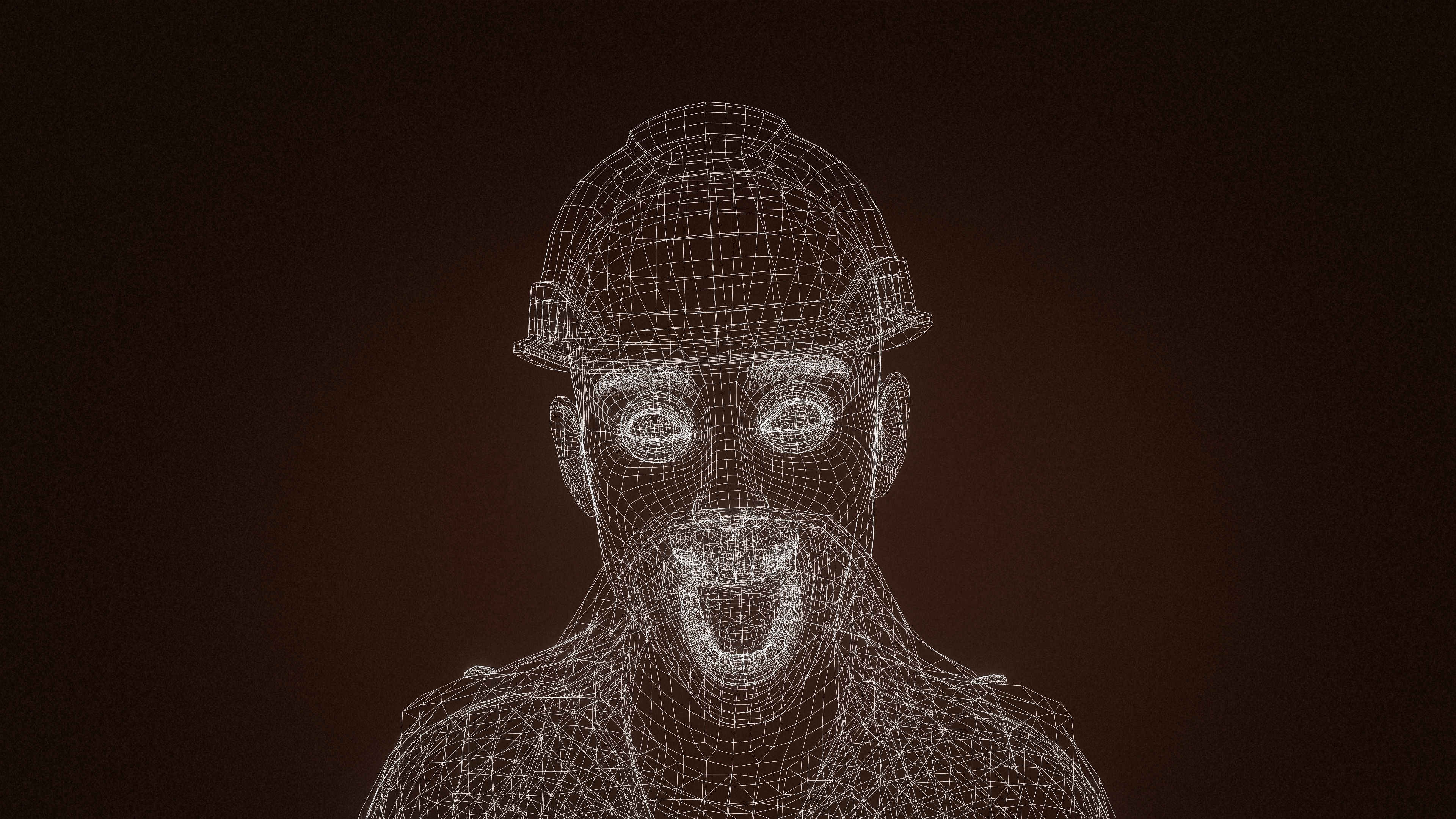 High Quality Female Worker Jeans Low-poly 3D model_20