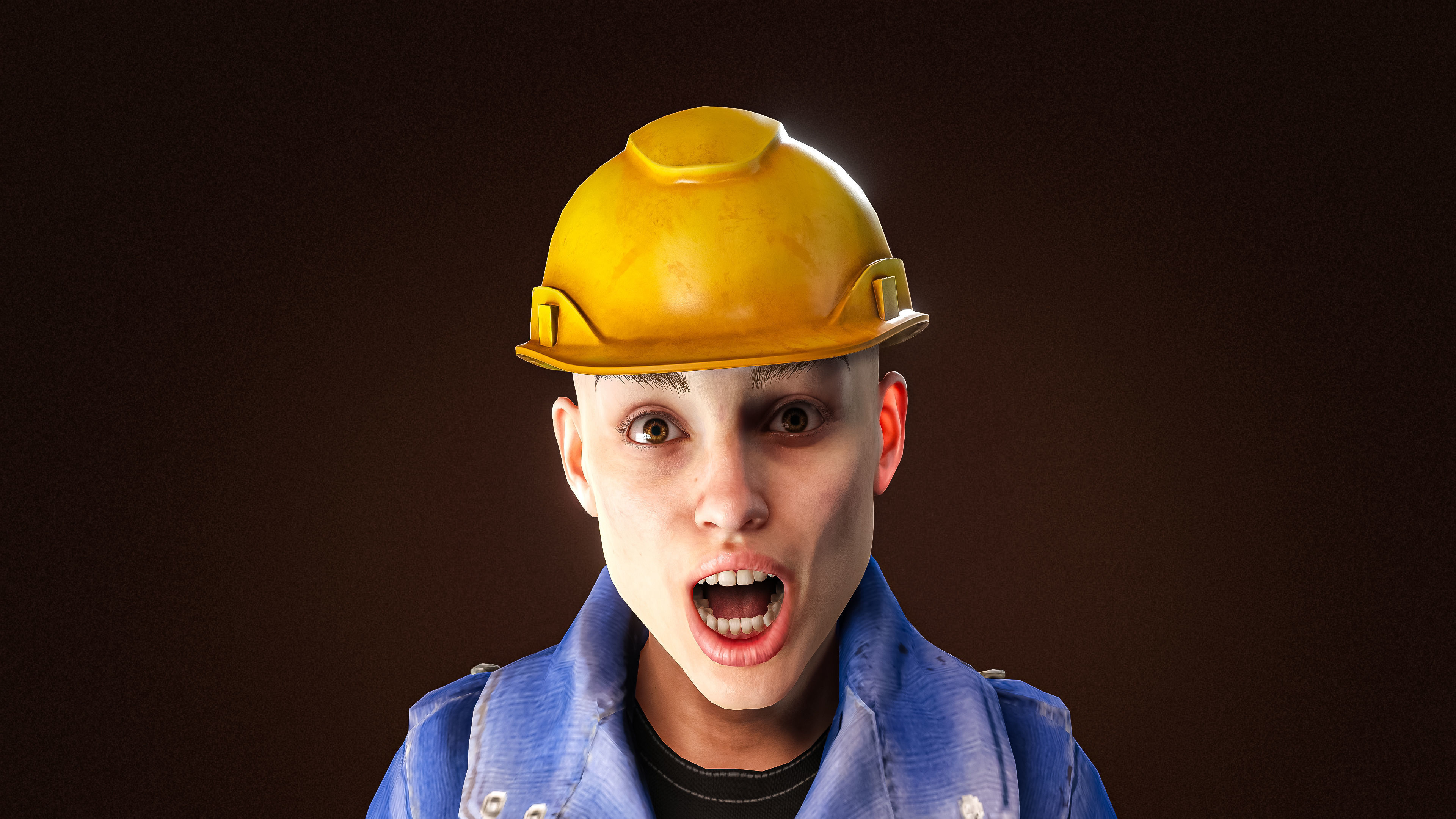 High Quality Female Worker Jeans Low-poly 3D model_11