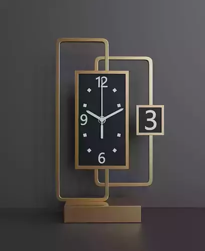 Modern table clock 093 Low-poly 3D model