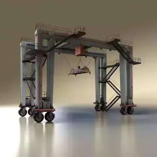 Gantry Crane Low-poly 3D model