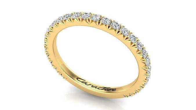 French Pave Wedding Band 3D print model