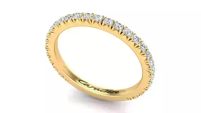 French Pave Wedding Band