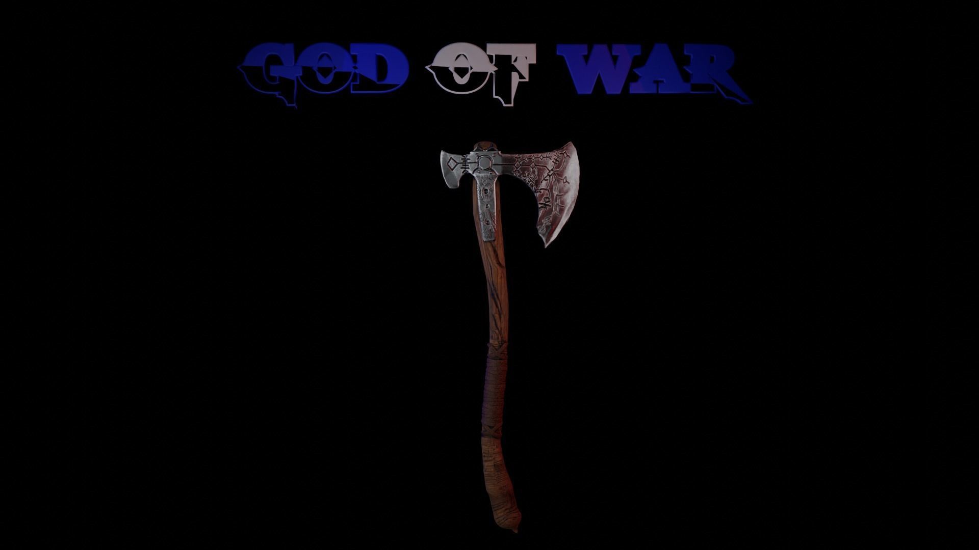 God Of War - Leviathan Axe Low Poly 3D model_1