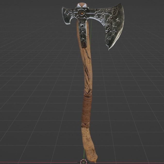 God Of War - Leviathan Axe Low Poly 3D model_6