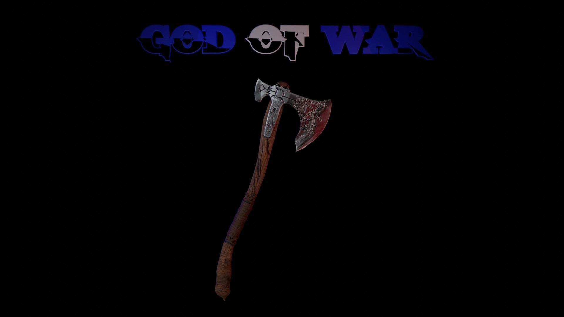 God Of War - Leviathan Axe Low Poly 3D model_5