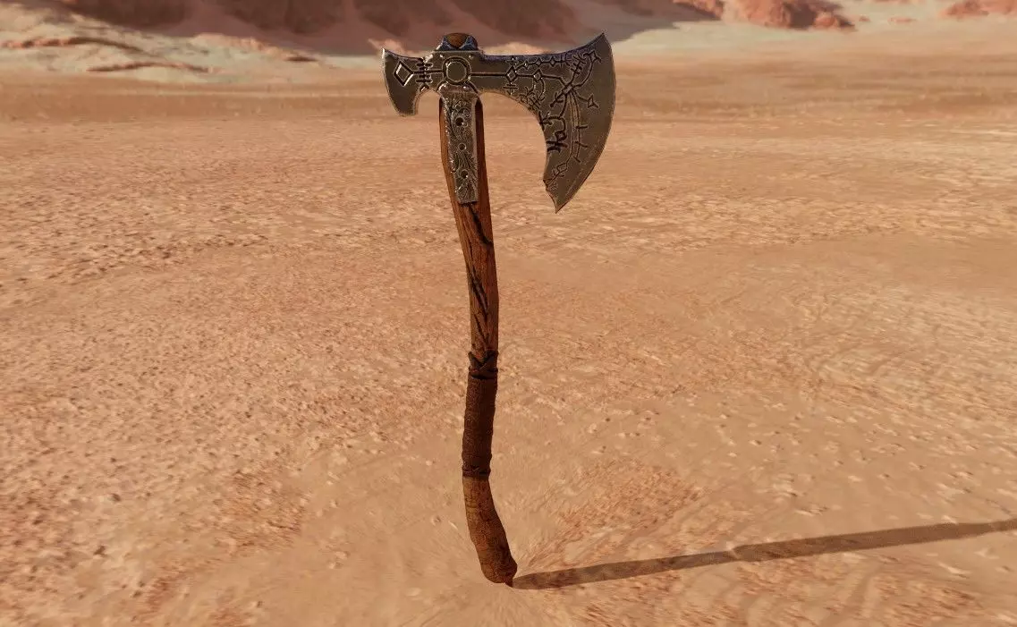 God Of War - Leviathan Axe Low Poly 3D model_0