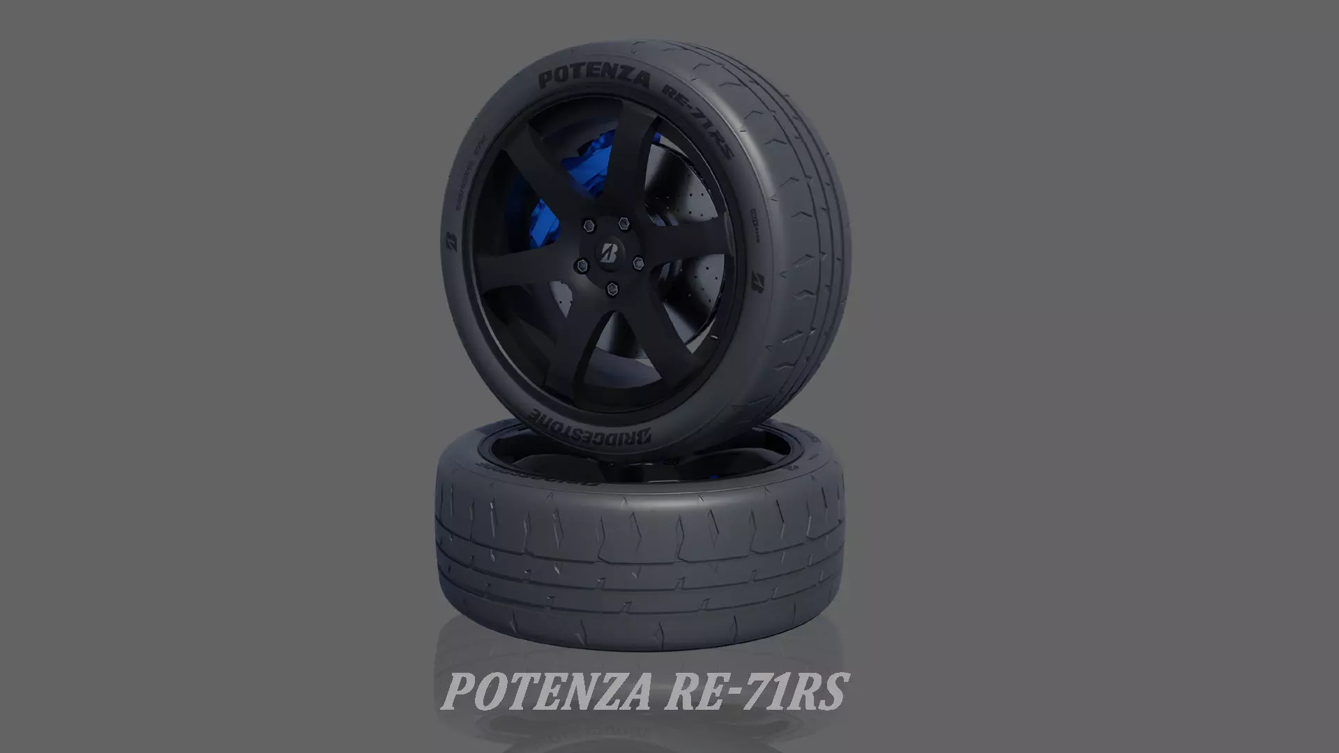 3d Wheel Model of  Bridgestone Potenza RE-71RS Low-poly 3D model_0